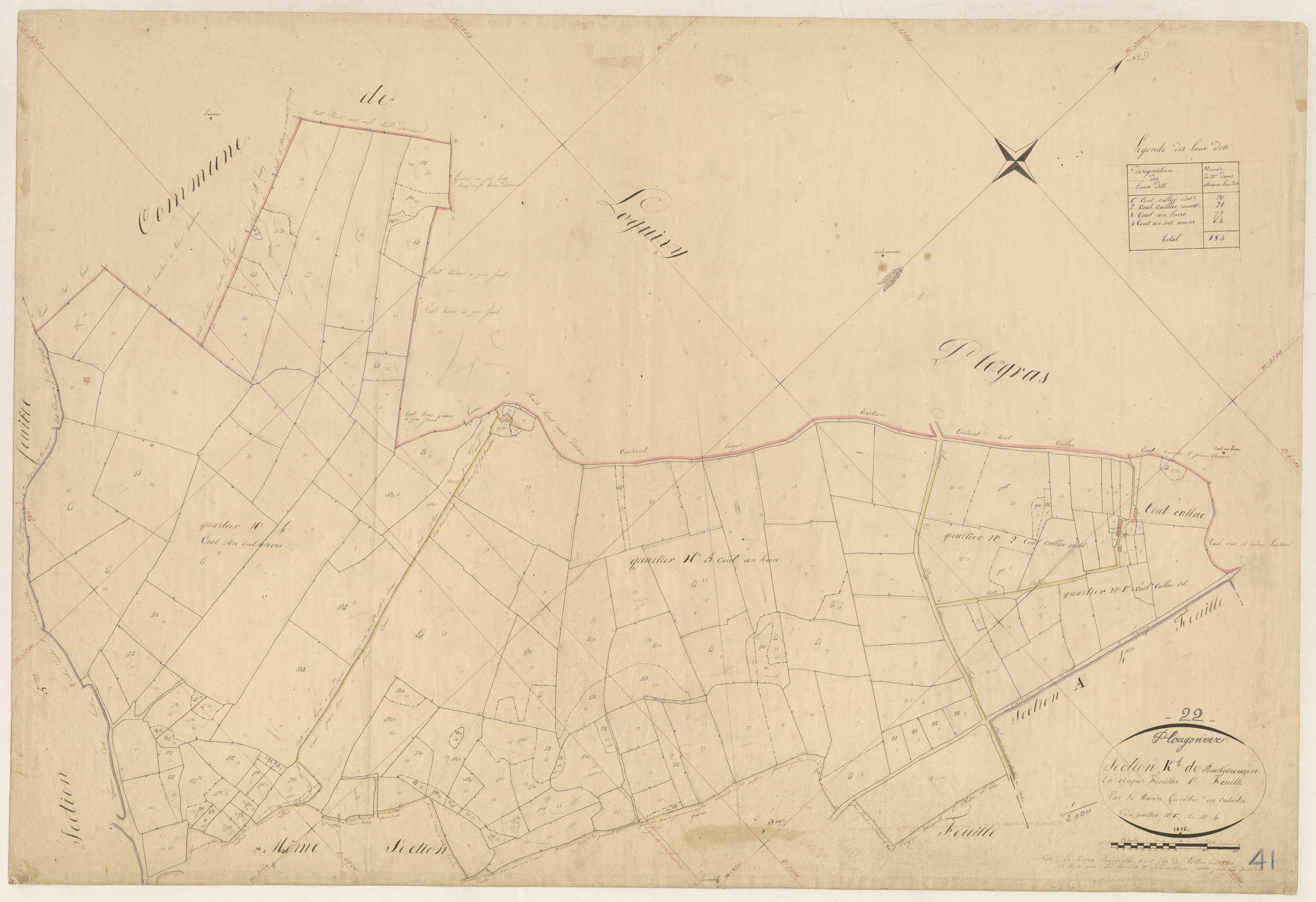Plougonver - Section K, 1re feuille