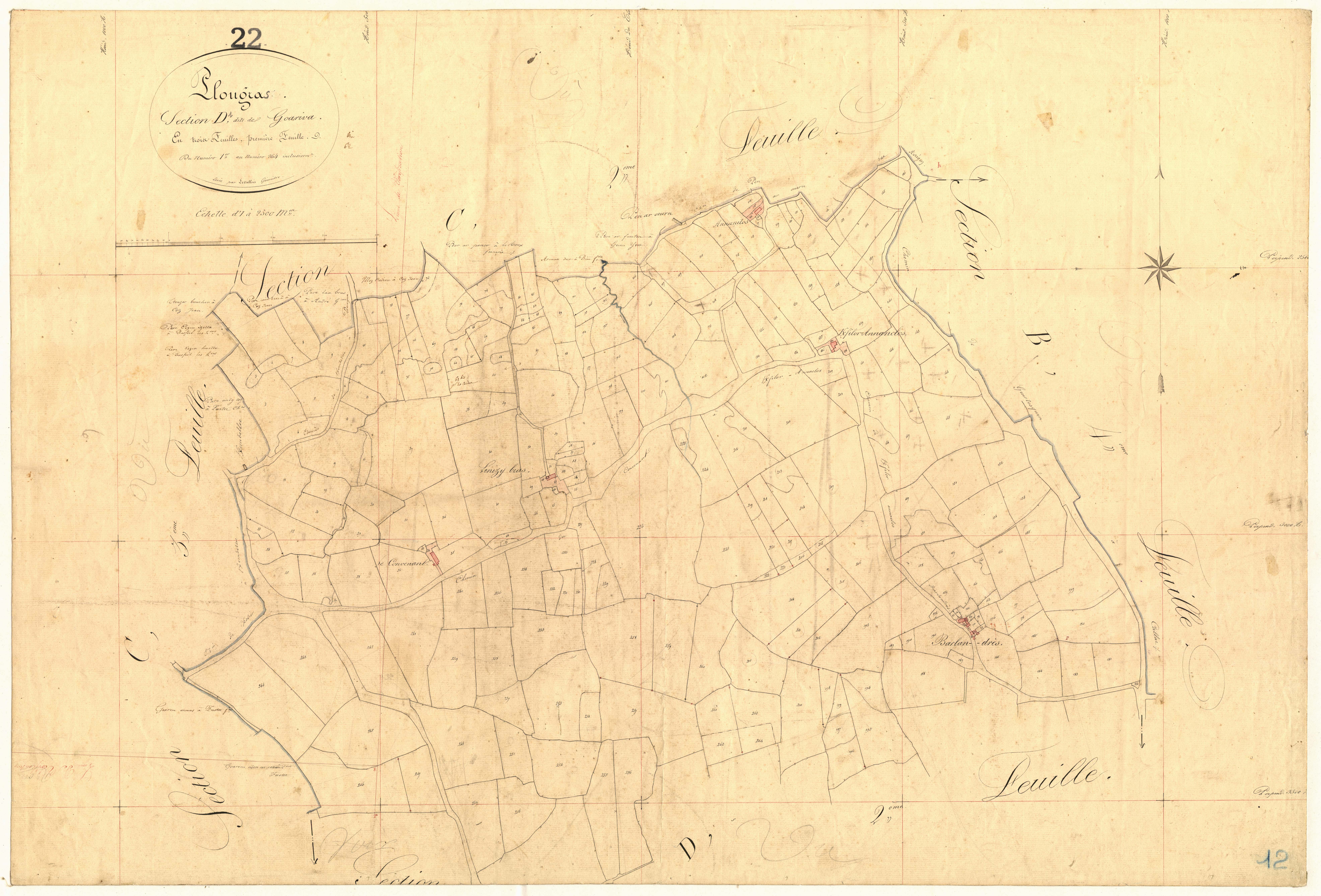 Plougras - Section D, 1re feuille