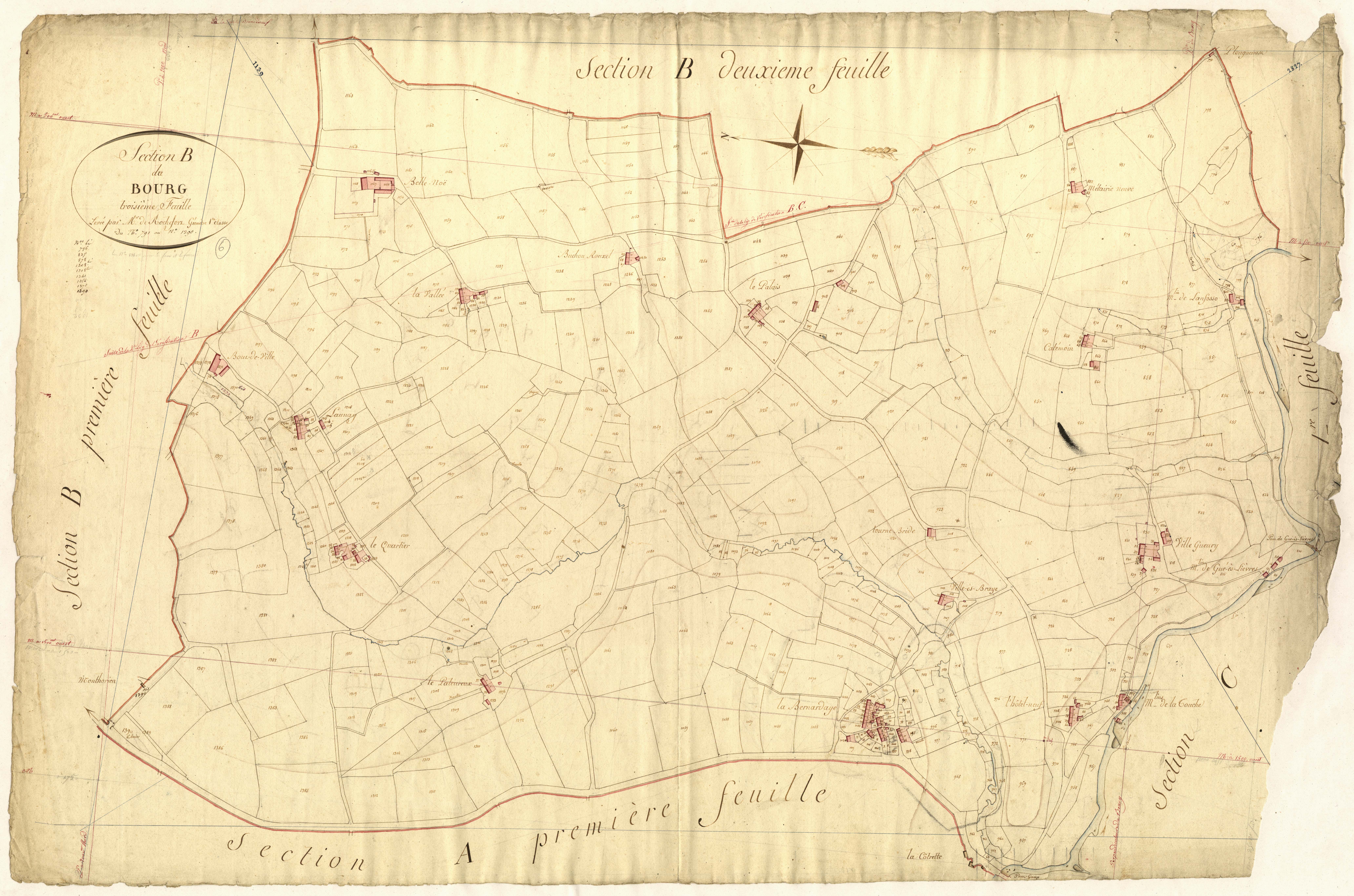 Plouguenast-Langast - Section B, 3e feuille