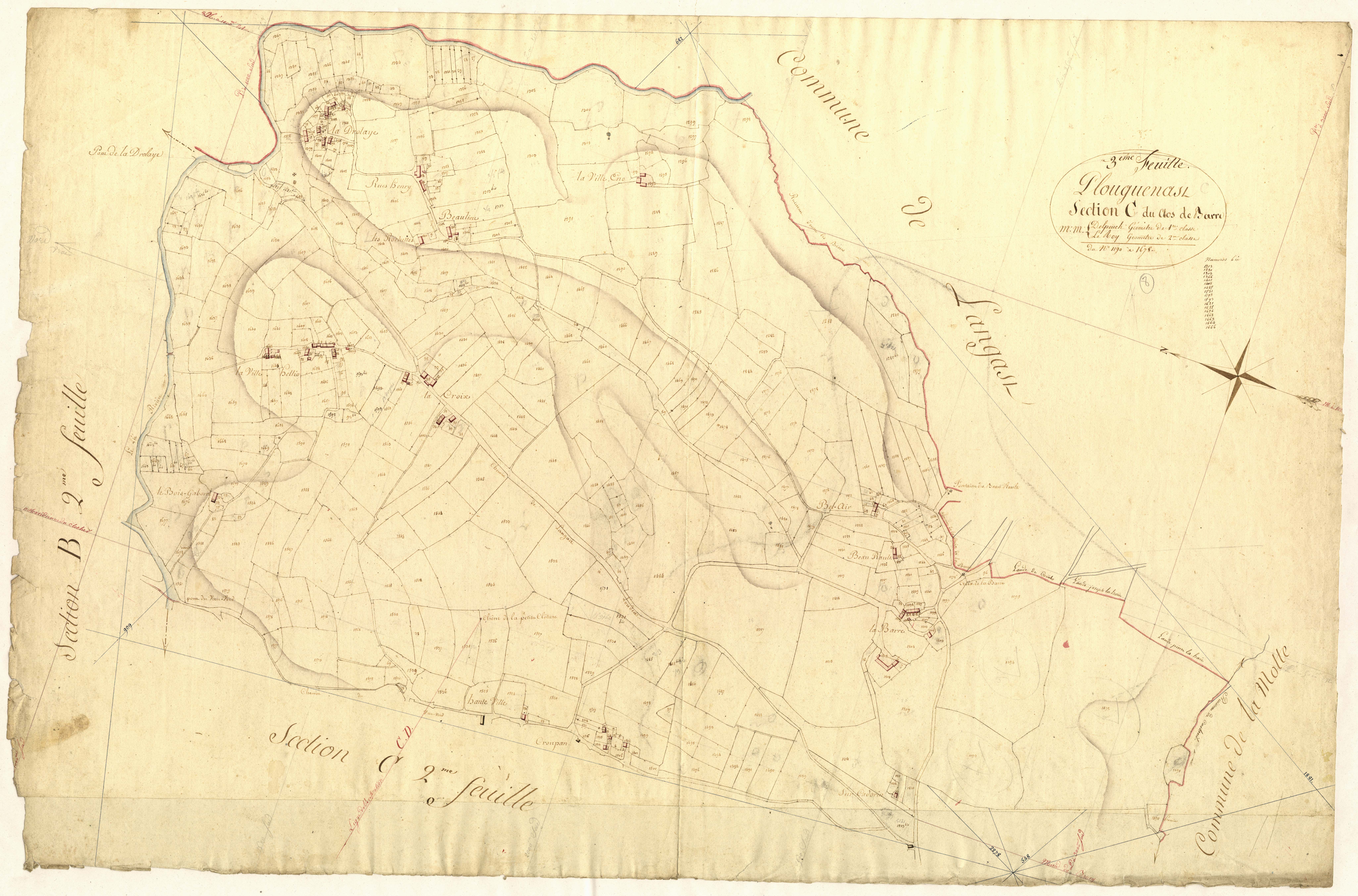 Plouguenast-Langast - Section C, 3e feuille