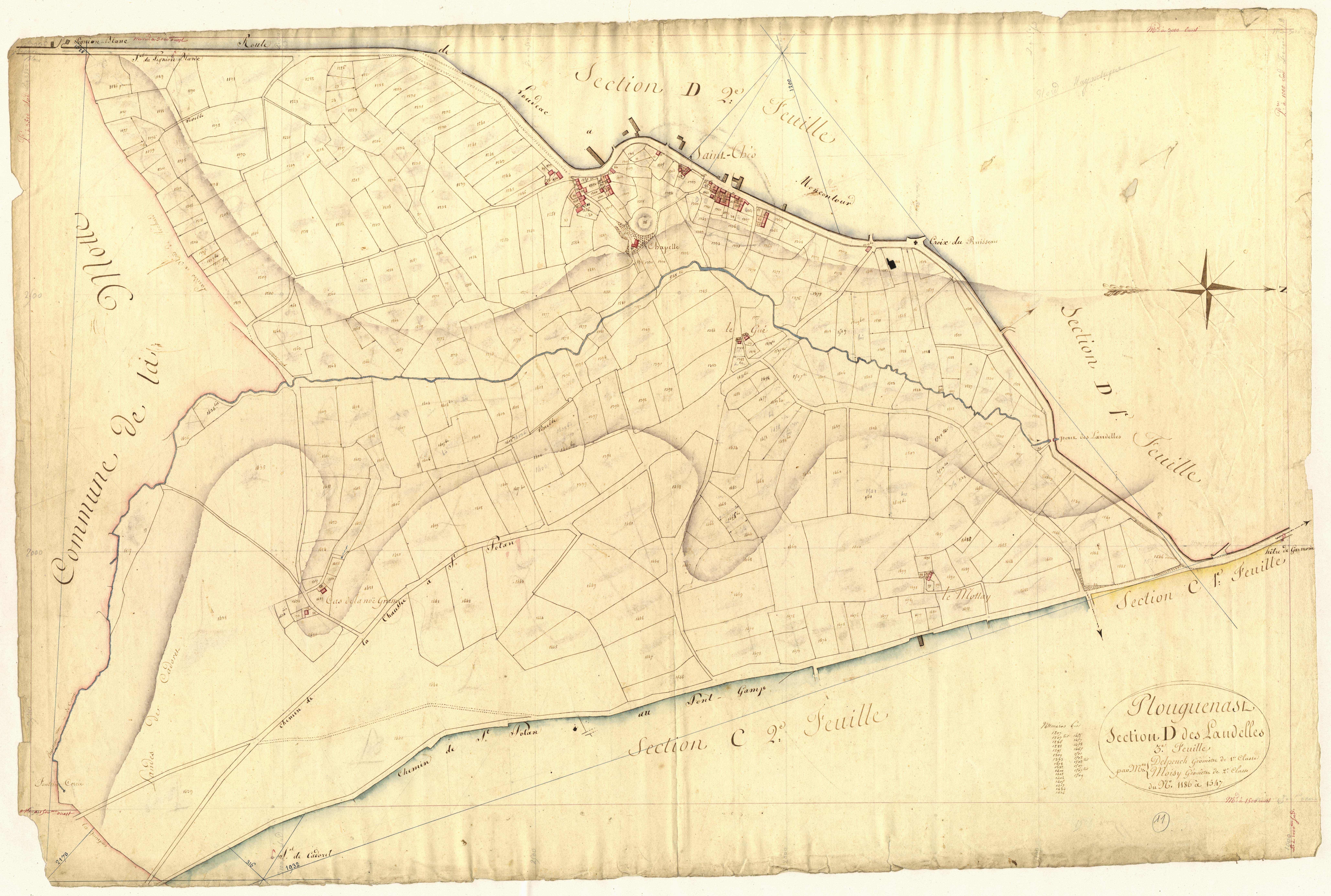 Plouguenast-Langast - Section D, 3e feuille