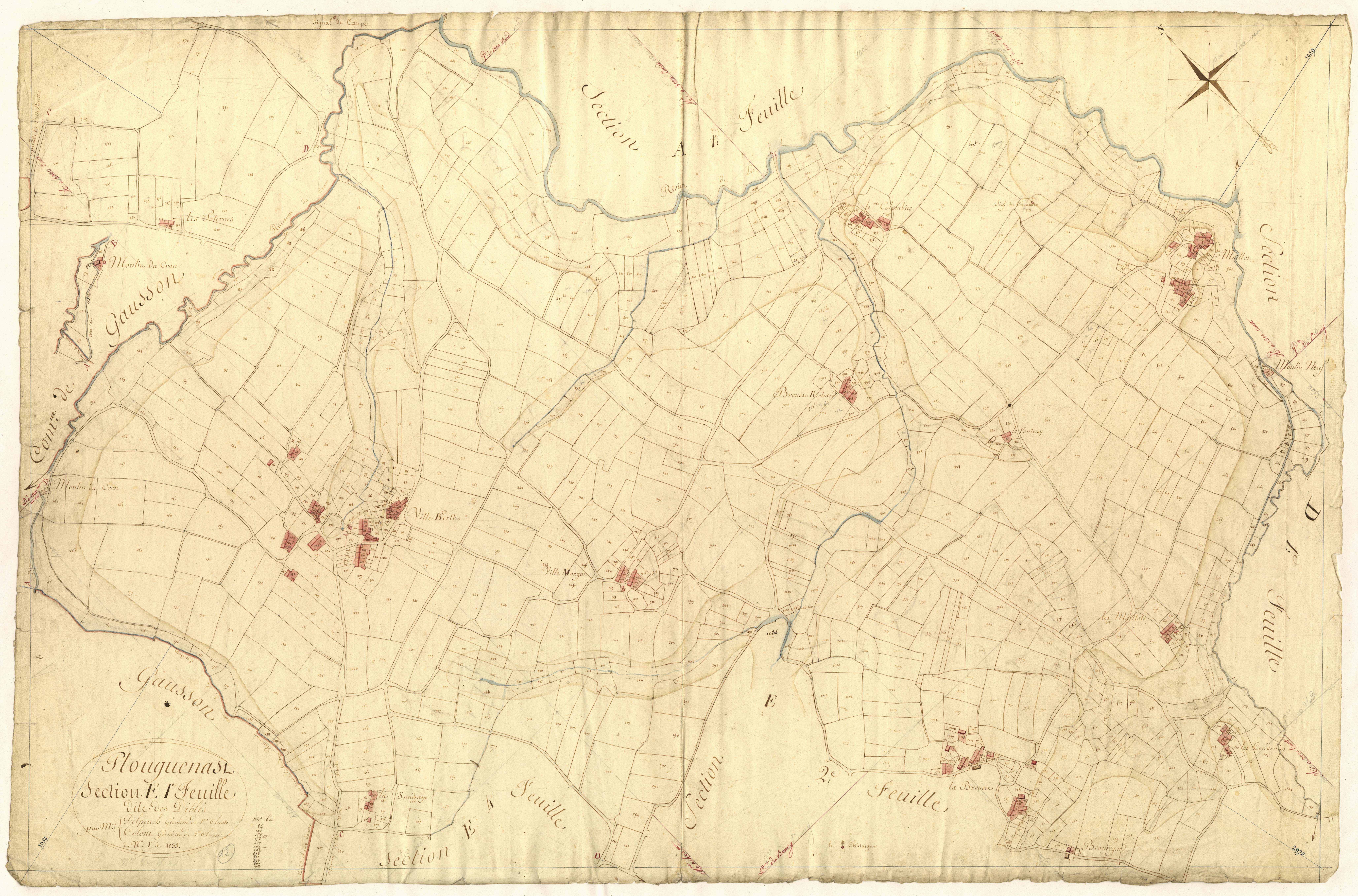 Plouguenast-Langast - Section E, 1re feuille