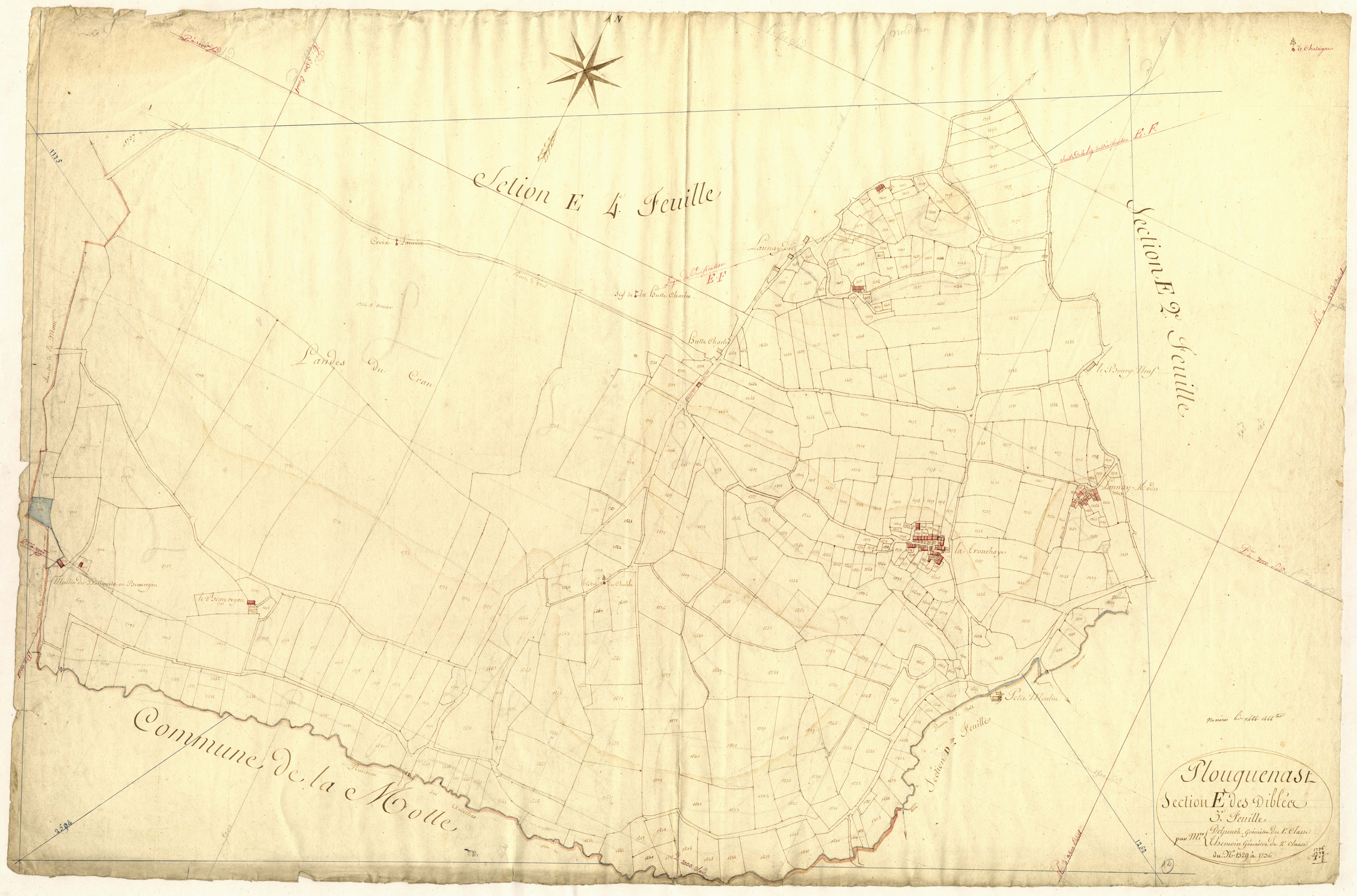 Plouguenast-Langast - Section E, 3e feuille