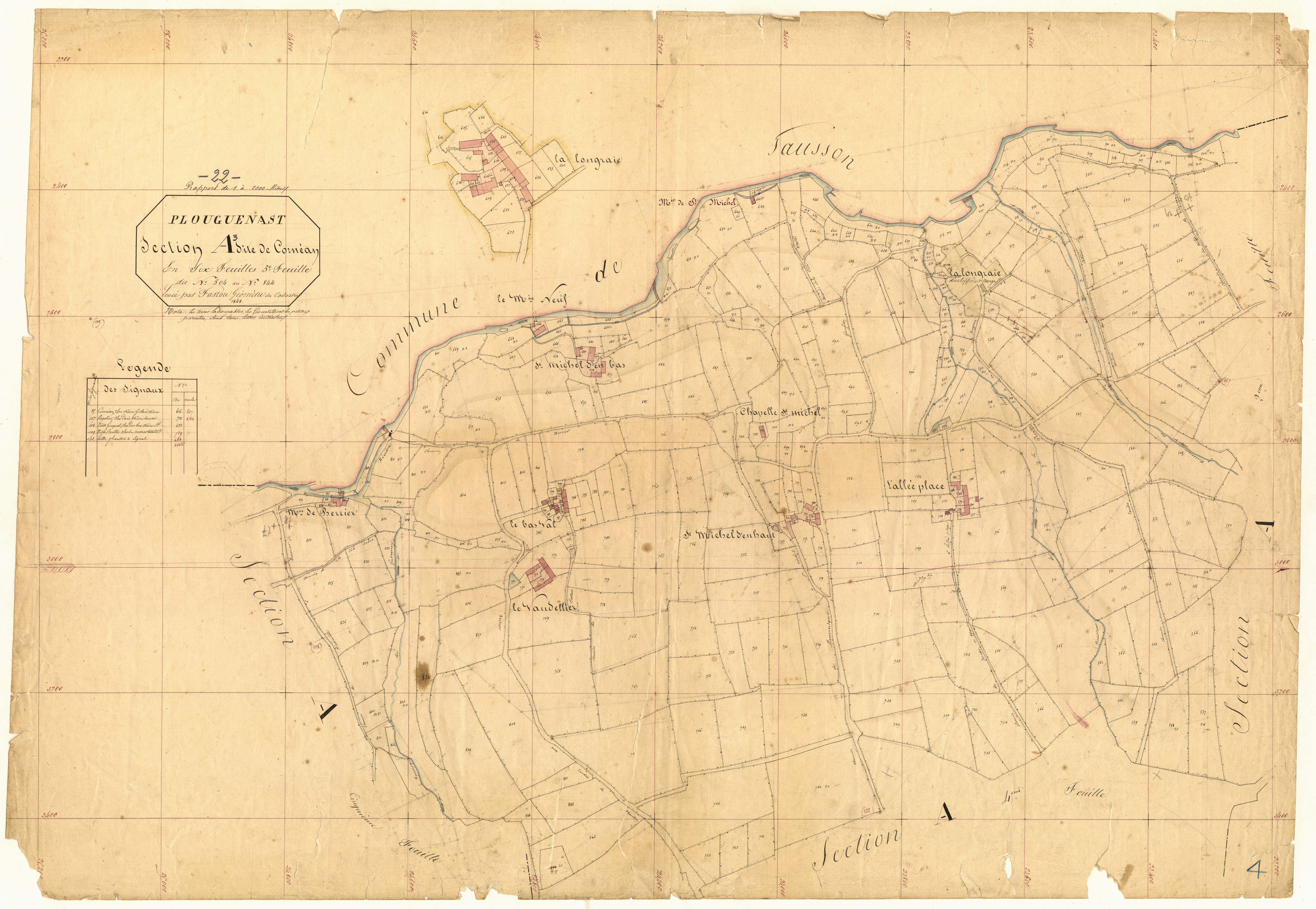 Plouguenast-Langast - Section A, 3e feuille