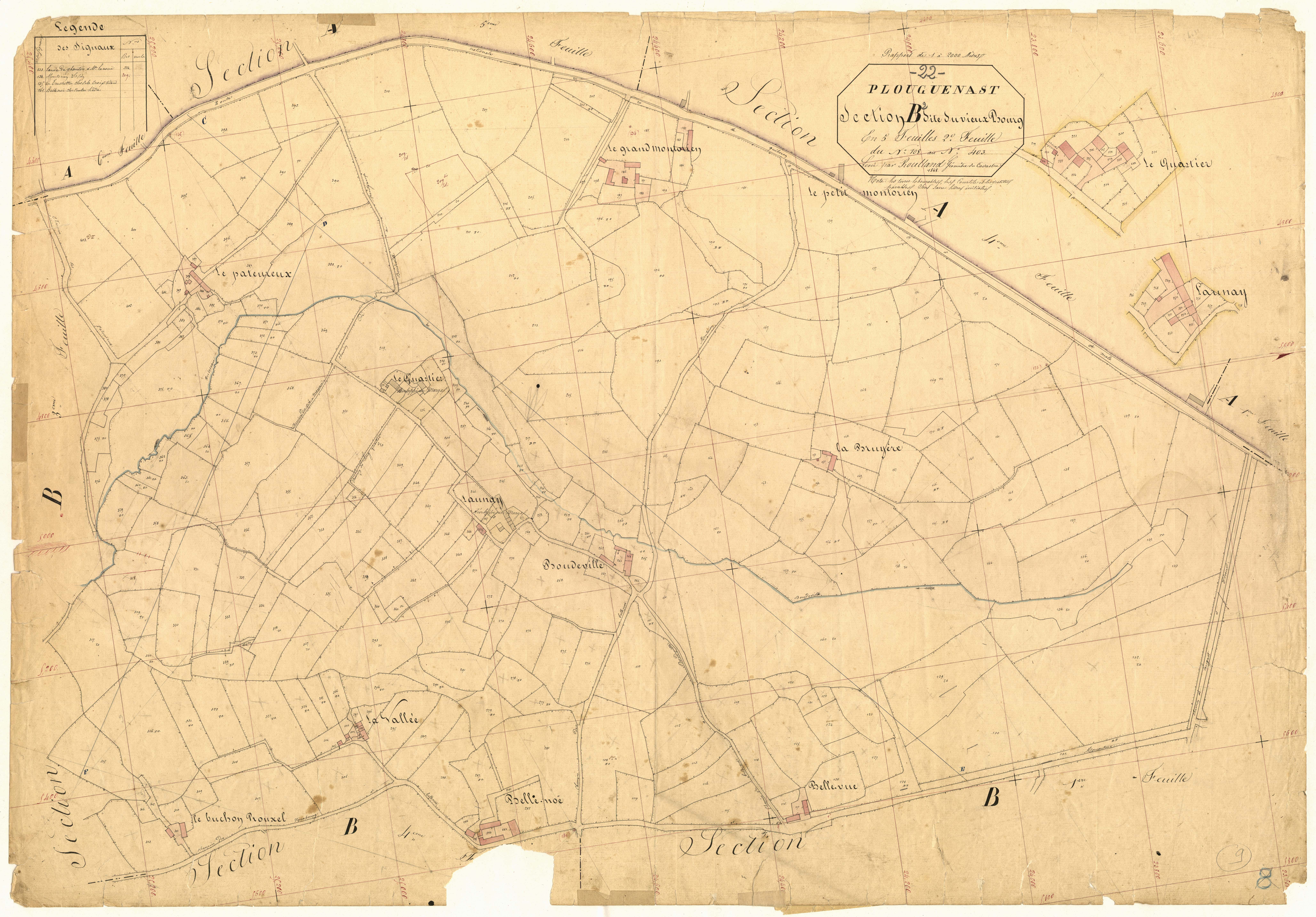 Plouguenast-Langast - Section B, 2e feuille