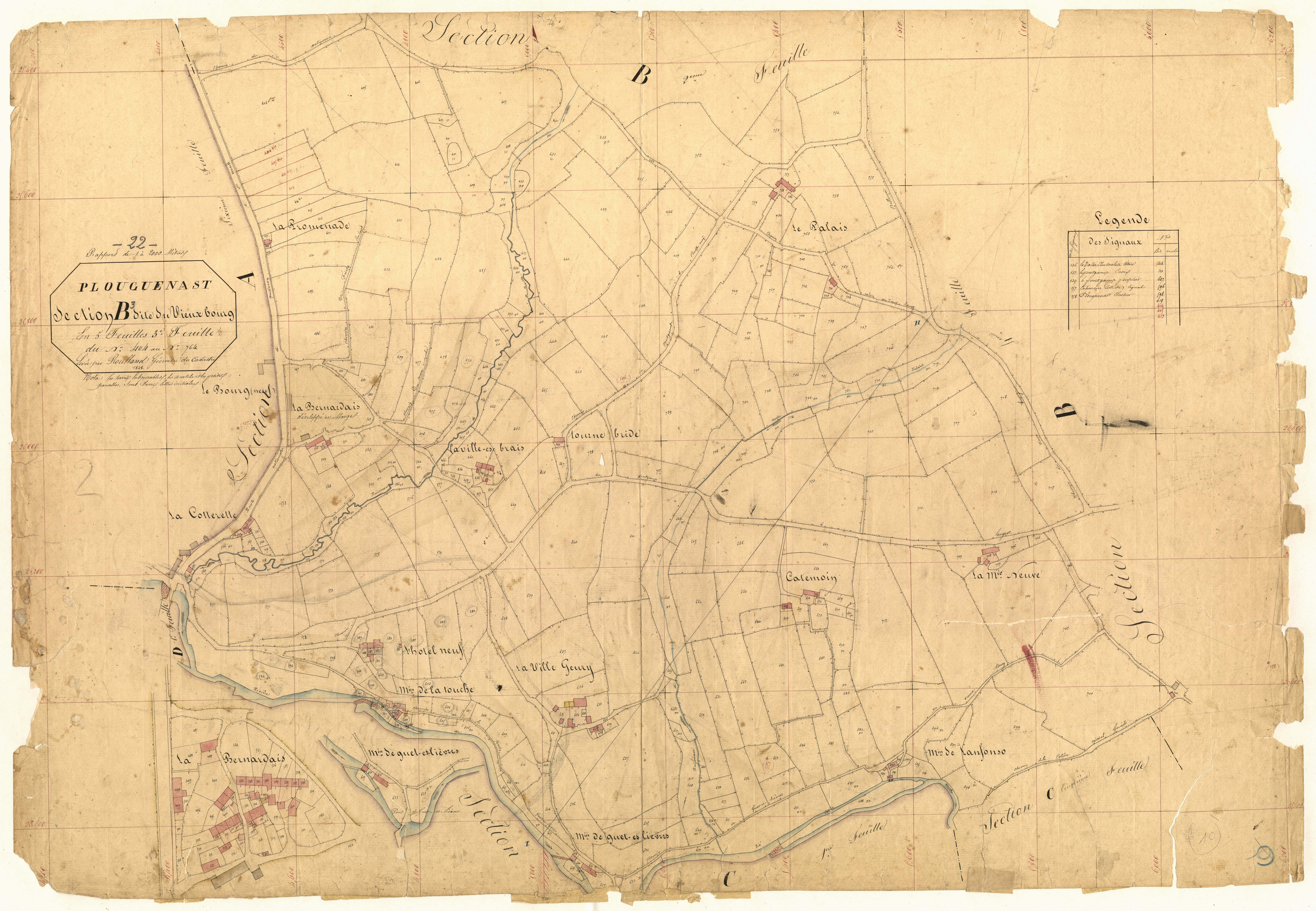 Plouguenast-Langast - Section B, 3e feuille