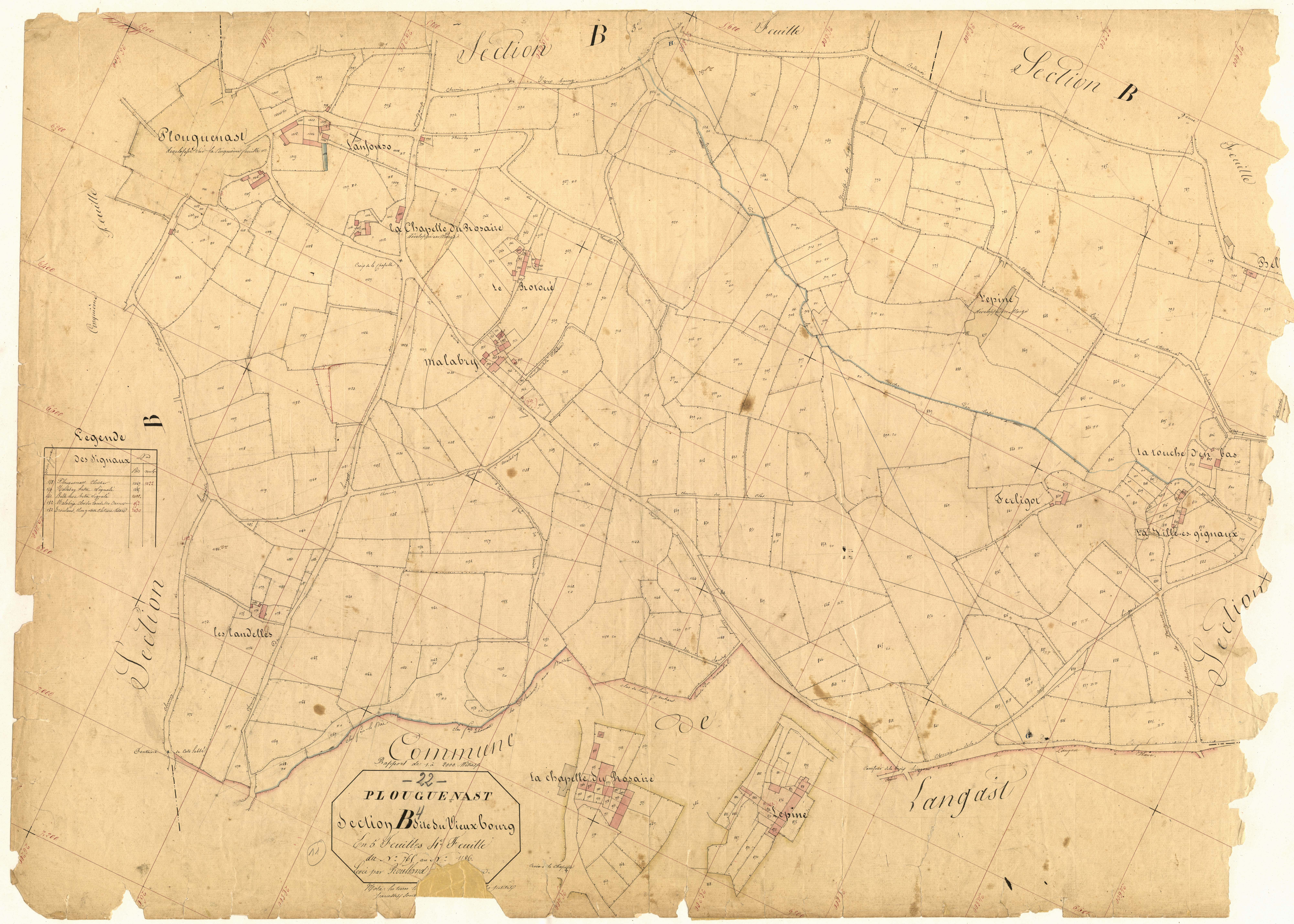 Plouguenast-Langast - Section B, 4e feuille