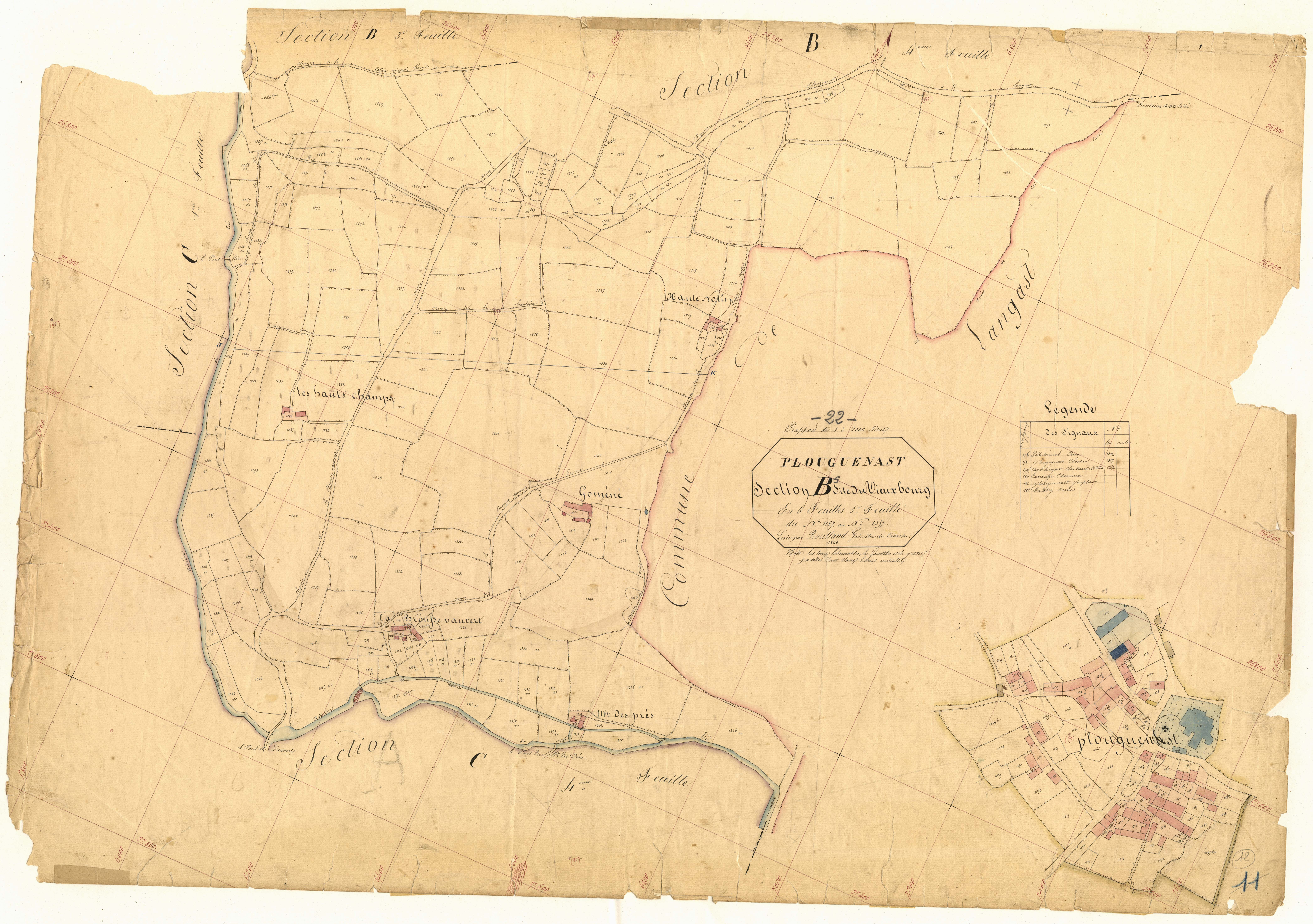 Plouguenast-Langast - Section B, 5e feuille