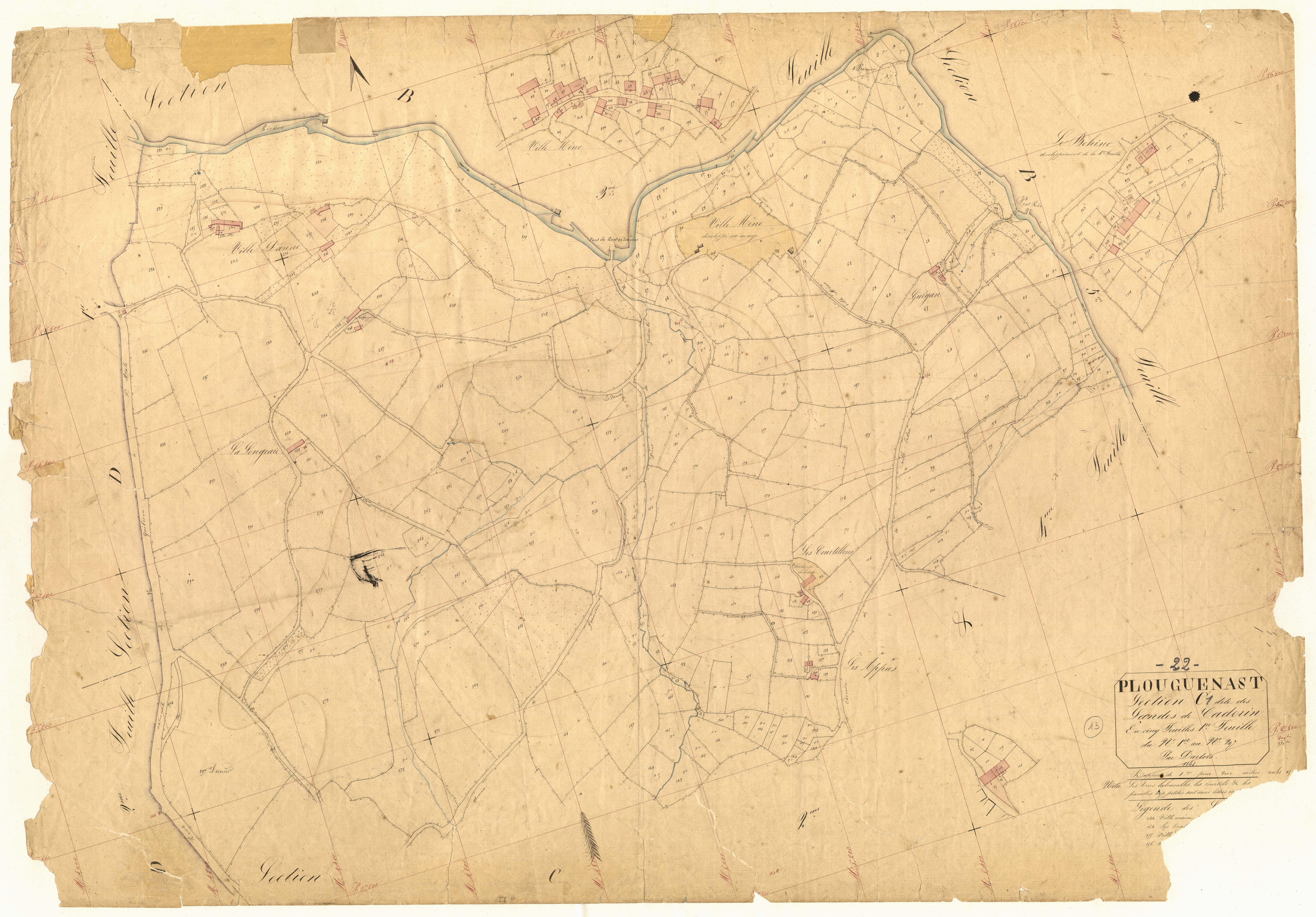 Plouguenast-Langast - Section C, 1re feuille
