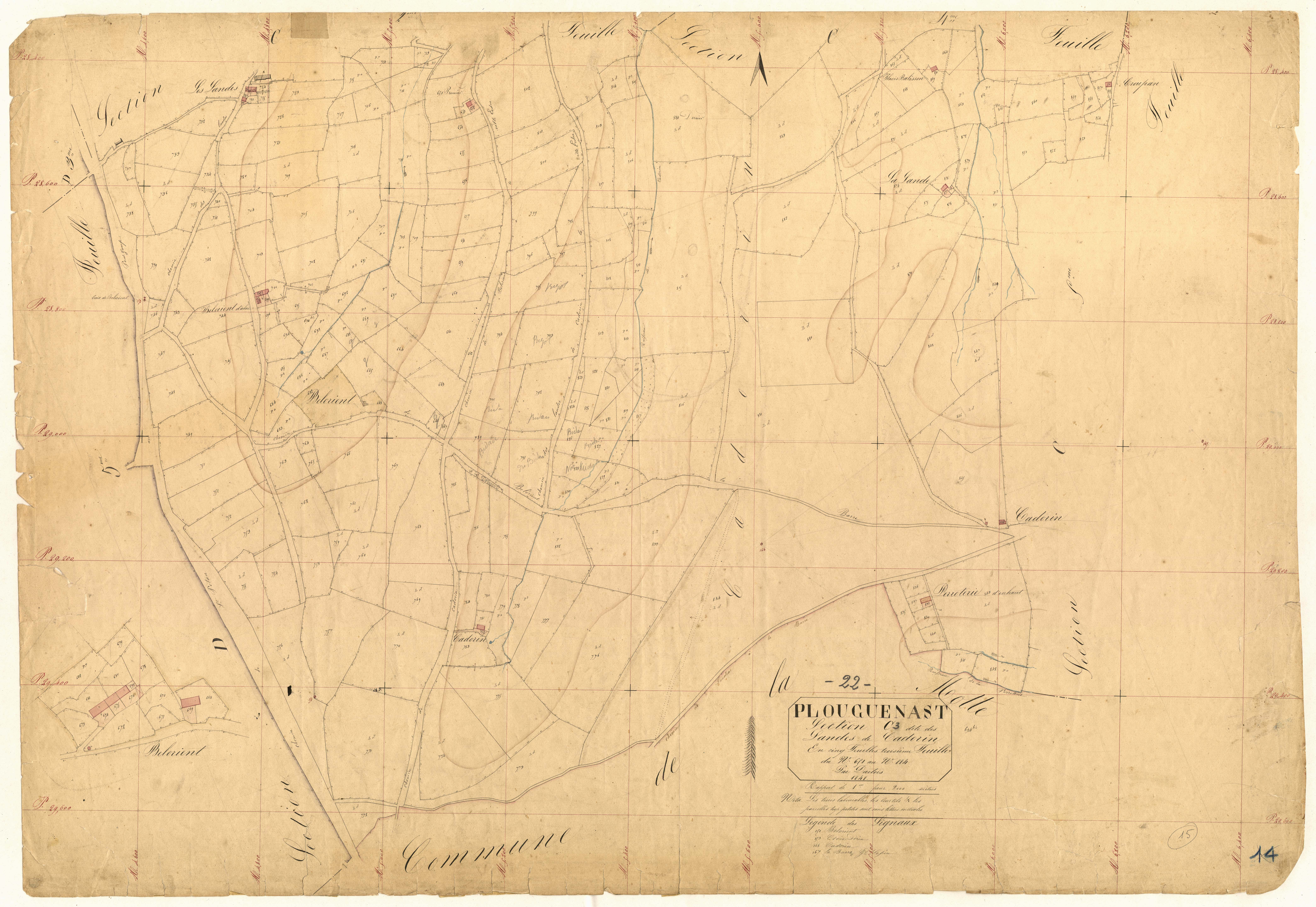 Plouguenast-Langast - Section C, 3e feuille