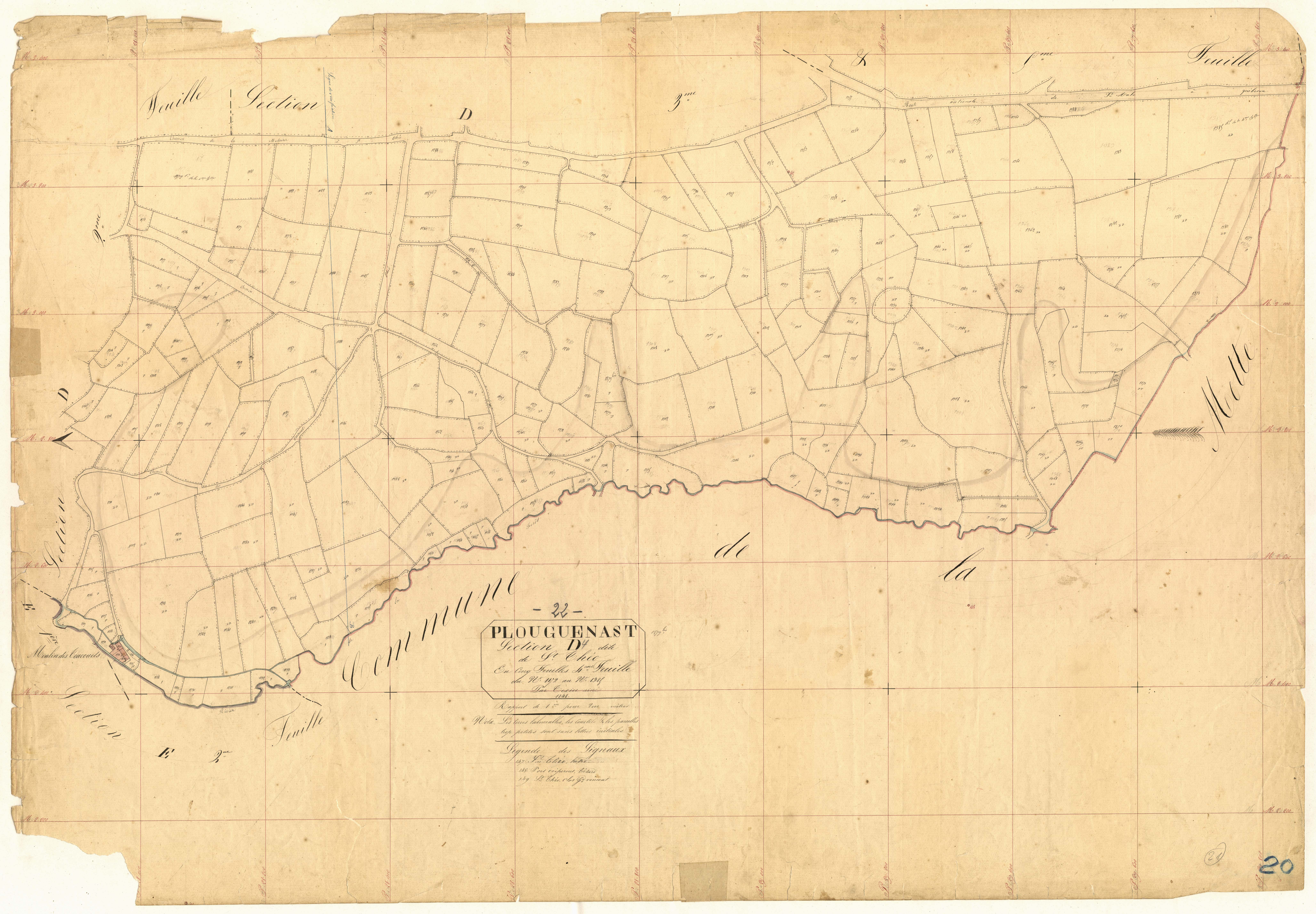 Plouguenast-Langast - Section D, 4e feuille