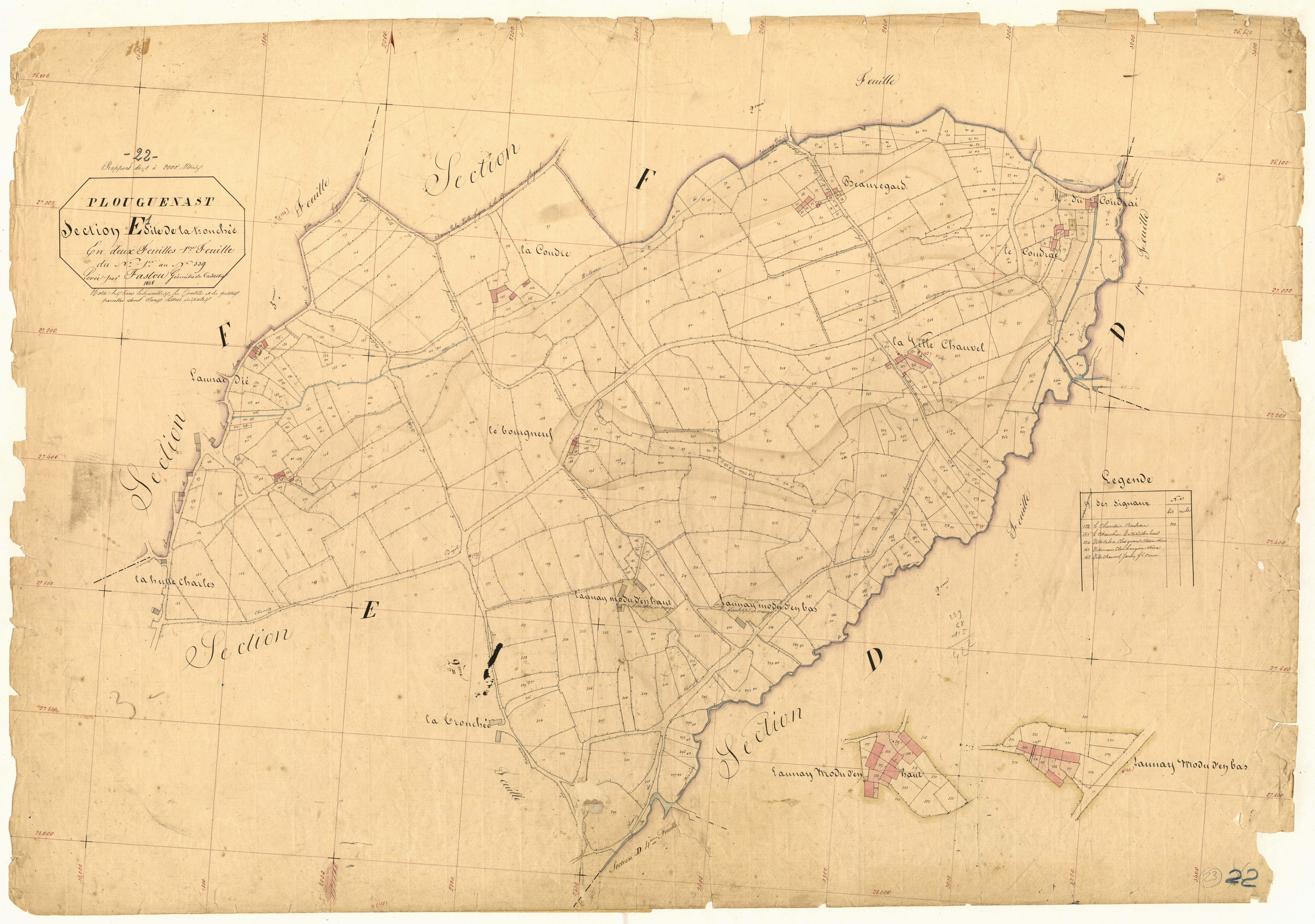Plouguenast-Langast - Section E, 1re feuille