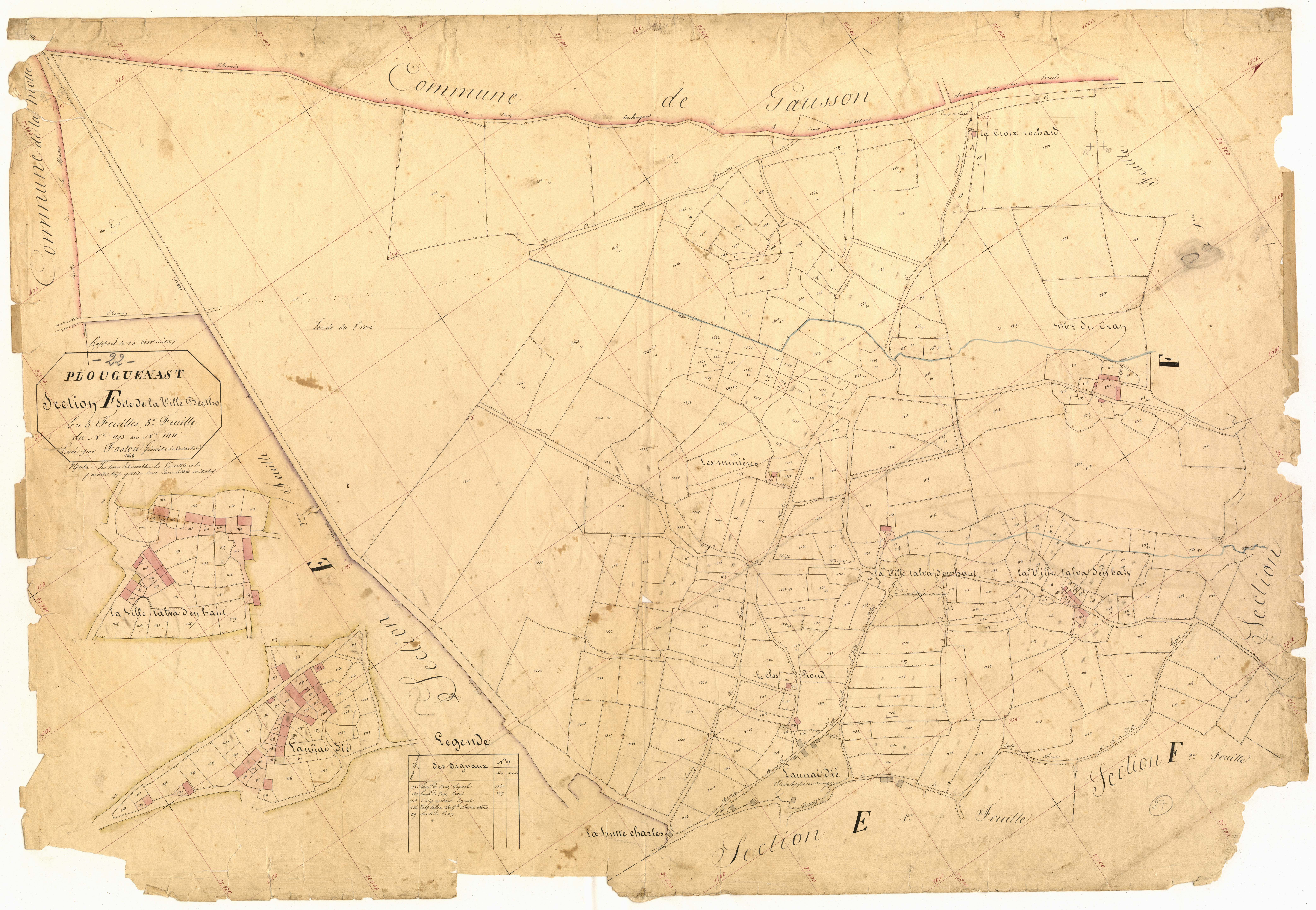 Plouguenast-Langast - Section F, 3e feuille