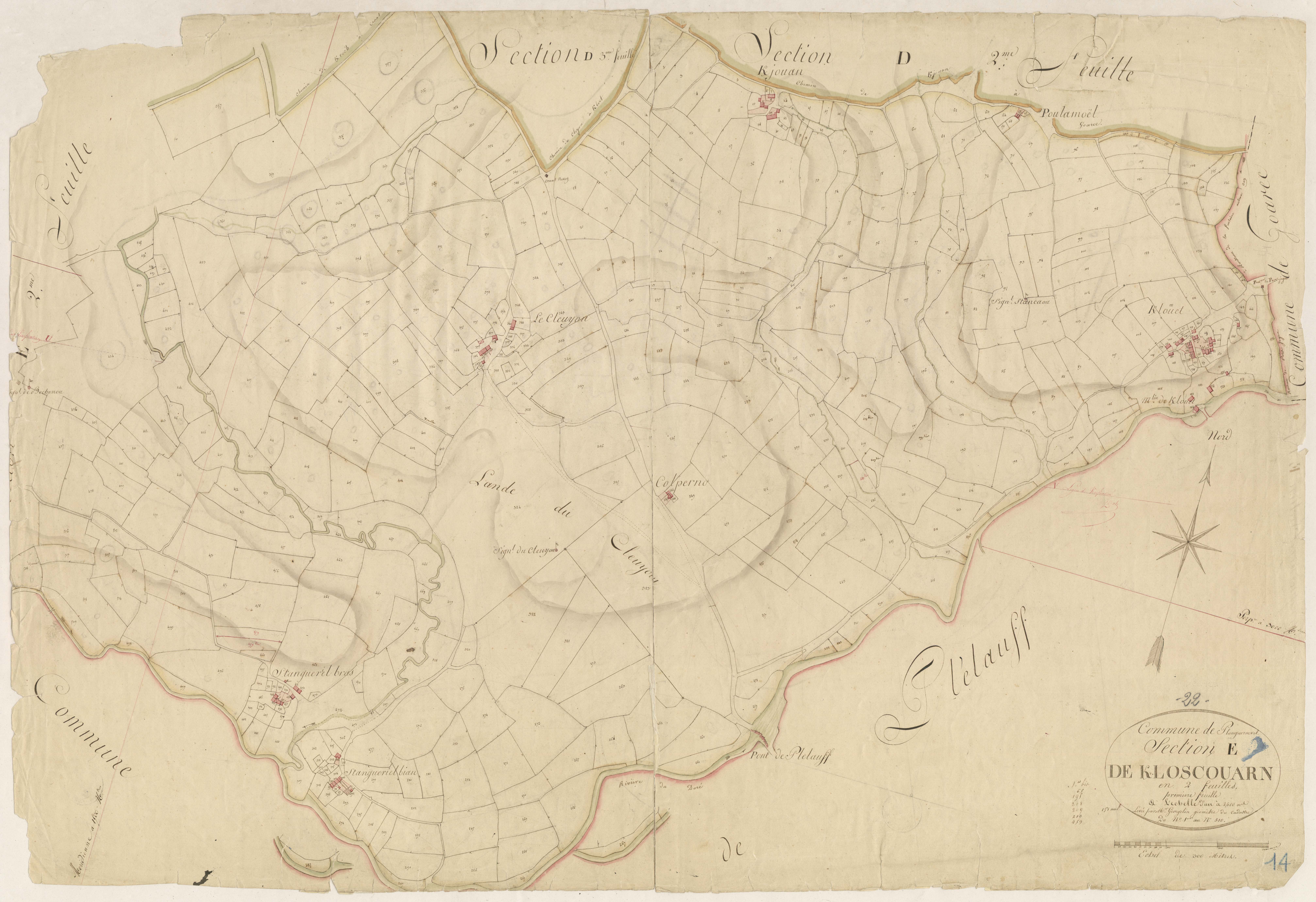 Plouguernével - Section E, 1re feuille