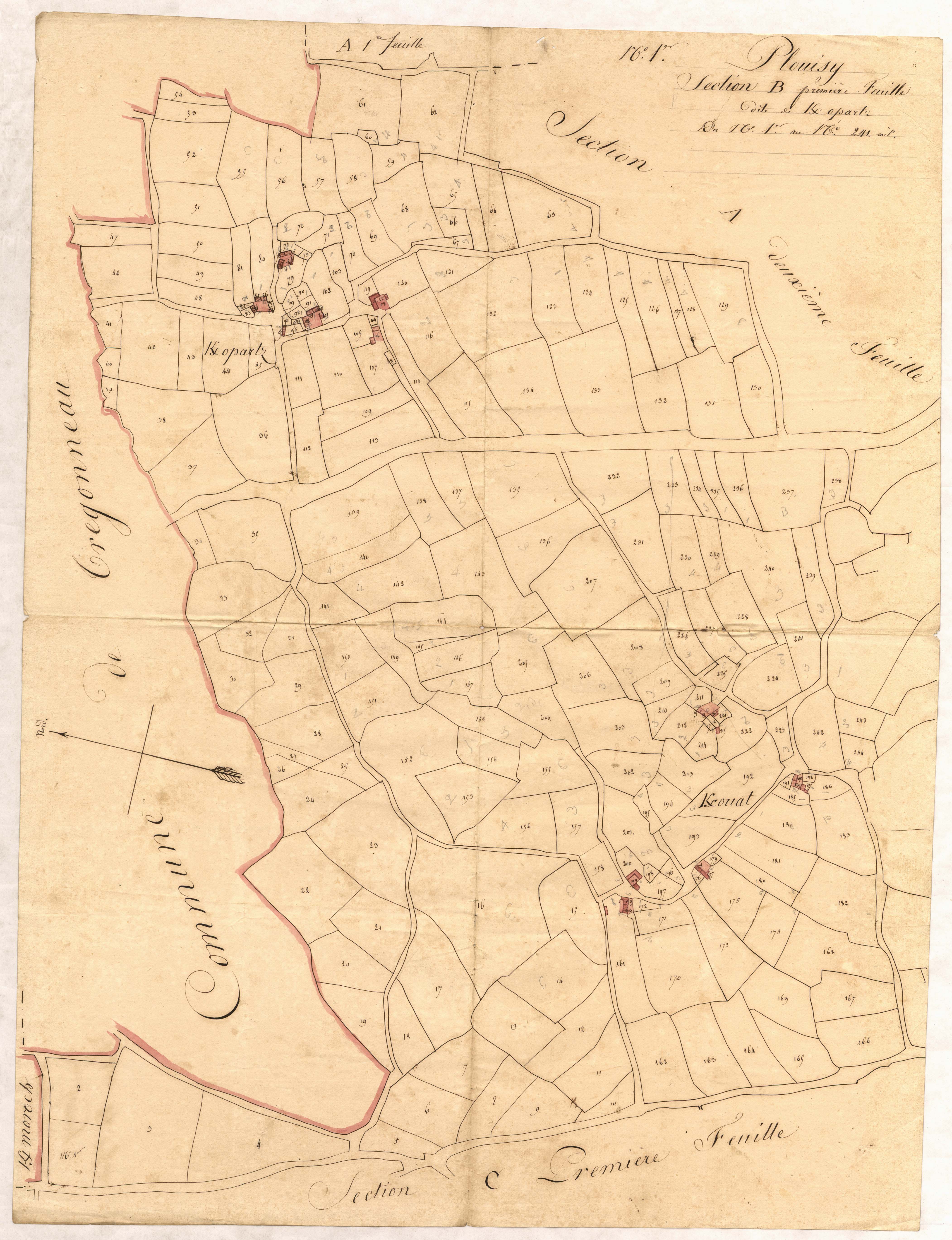 Plouisy - Section B, 1re feuille