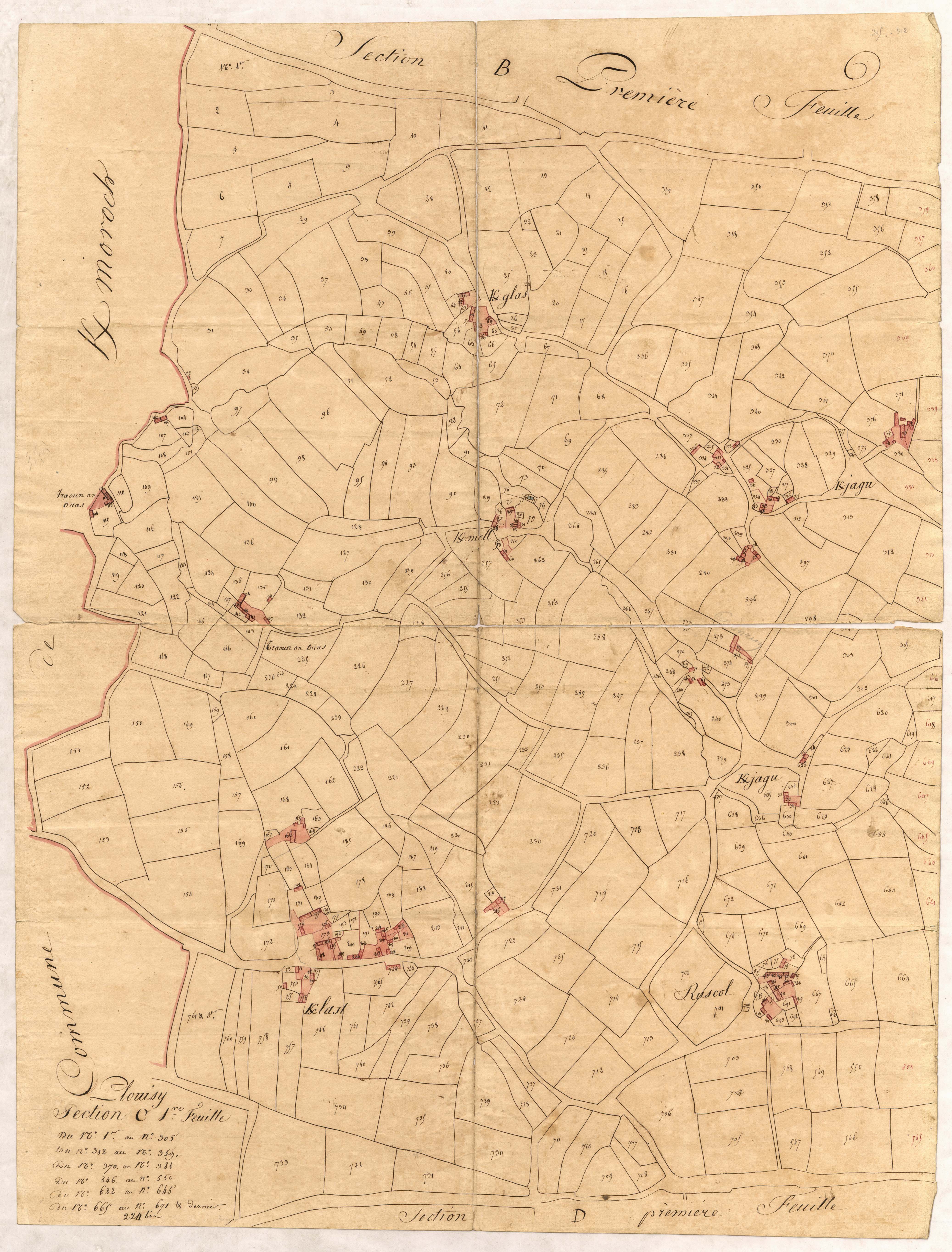Plouisy - Section C, 1re feuille