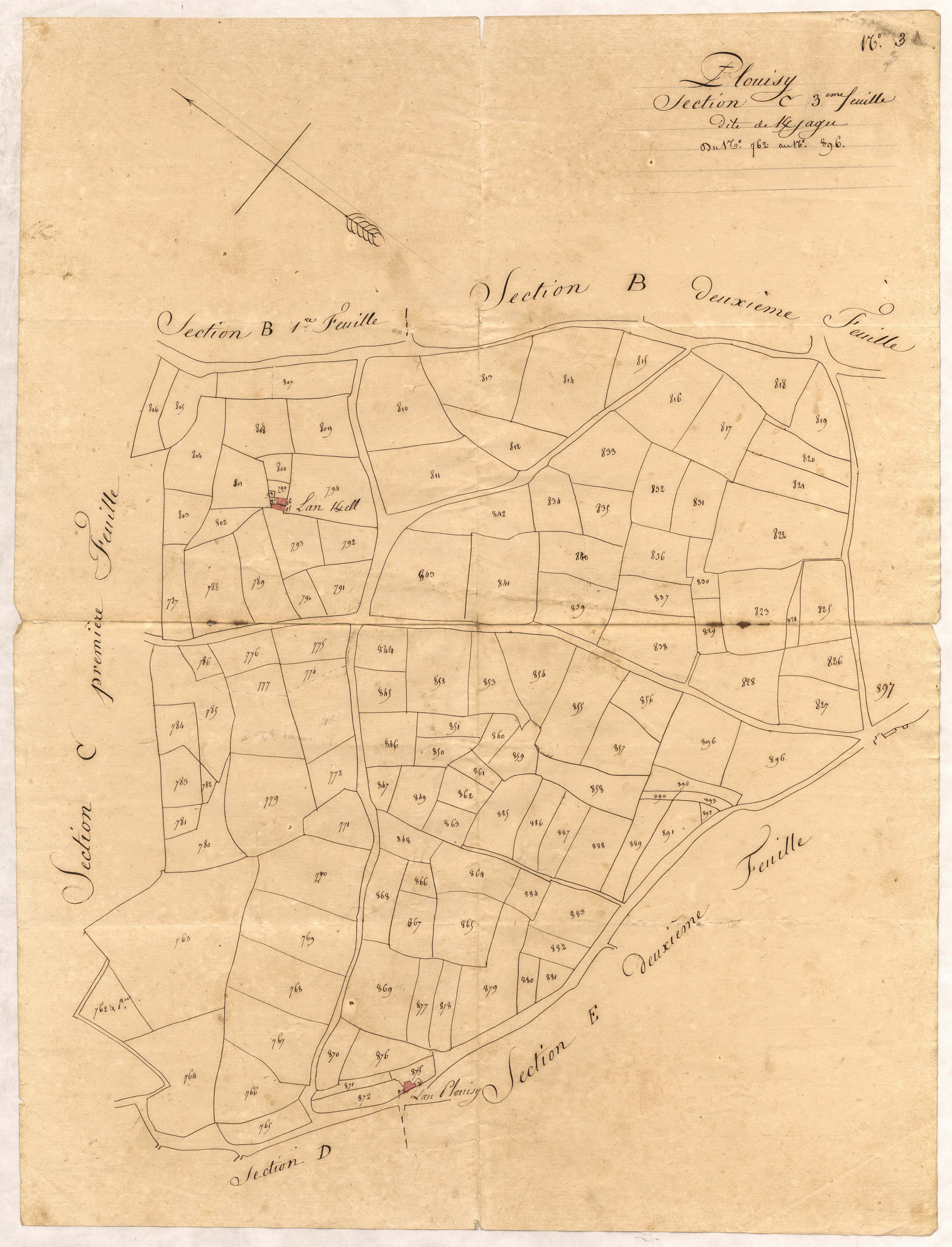 Plouisy - Section C, 3e feuille