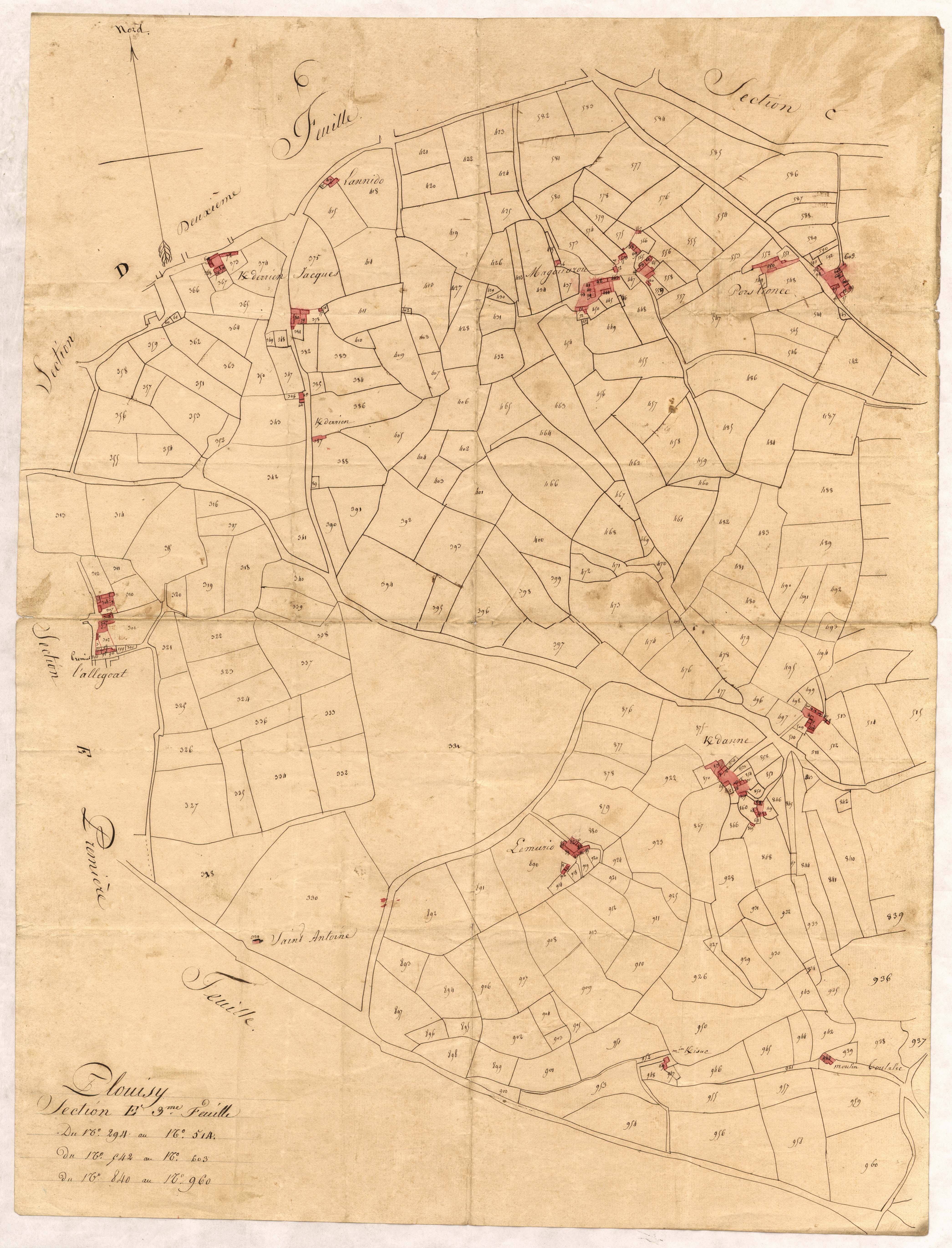 Plouisy - Section E, 3e feuille