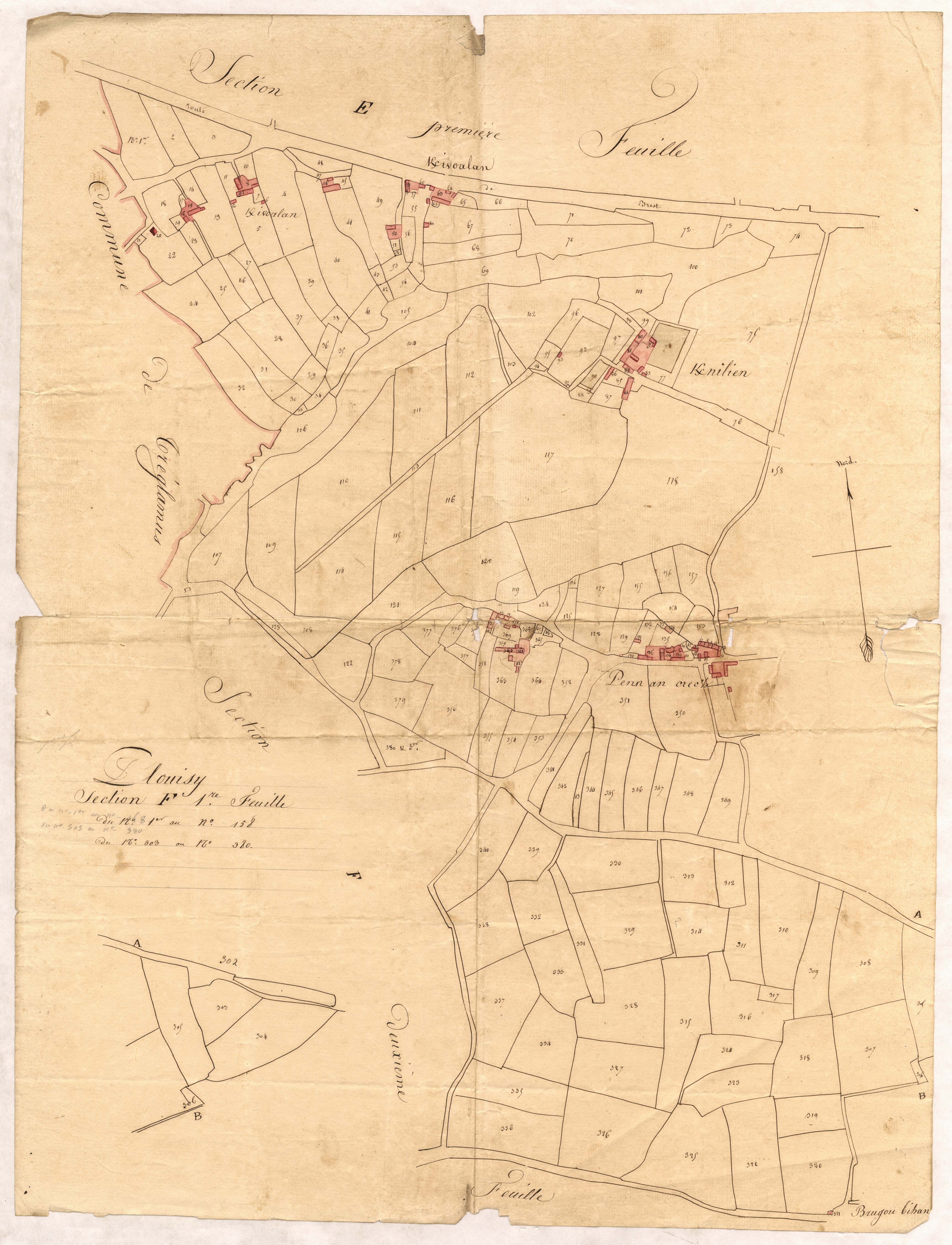 Plouisy - Section F, 1re feuille