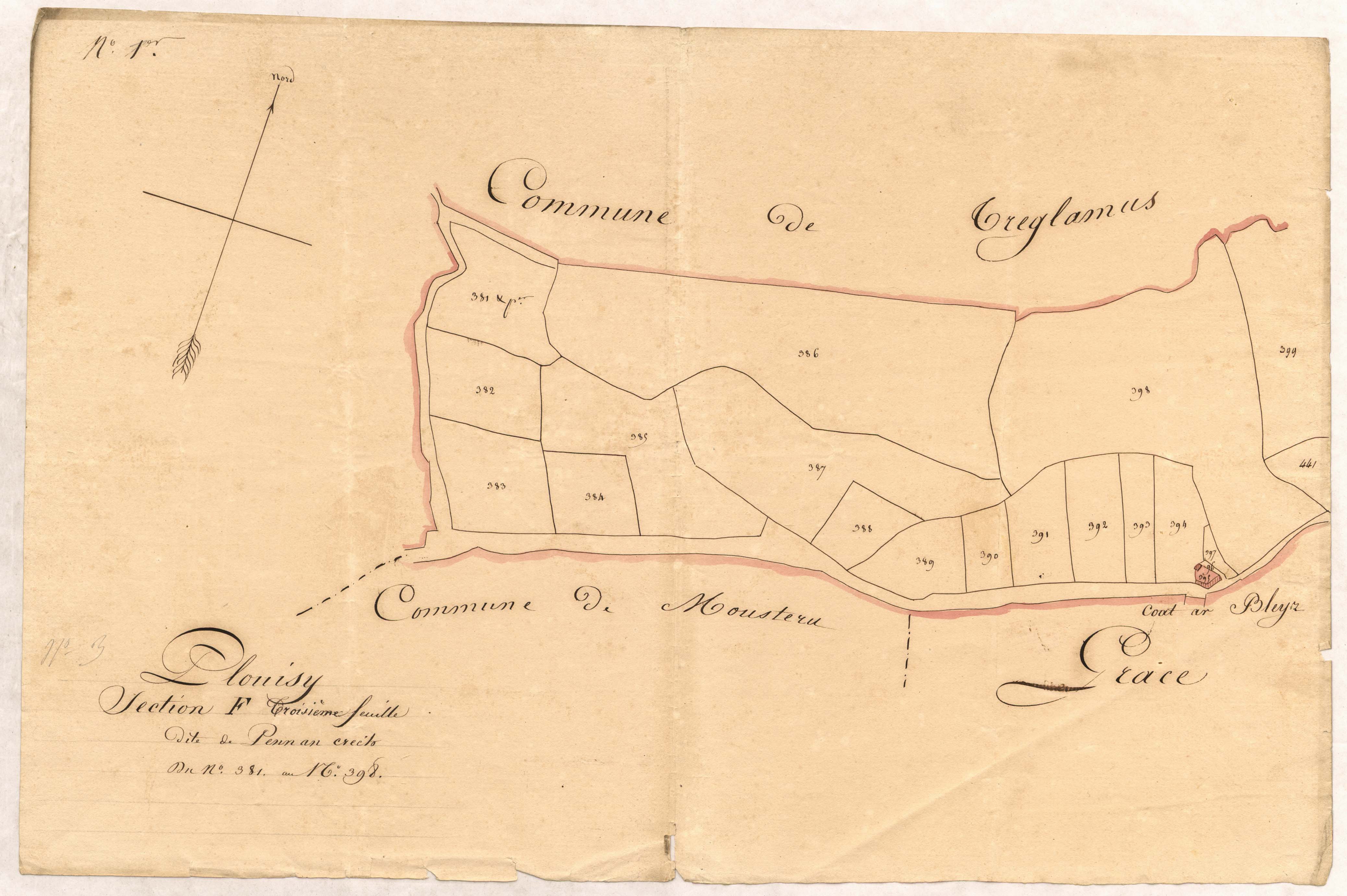 Plouisy - Section F, 3e feuille