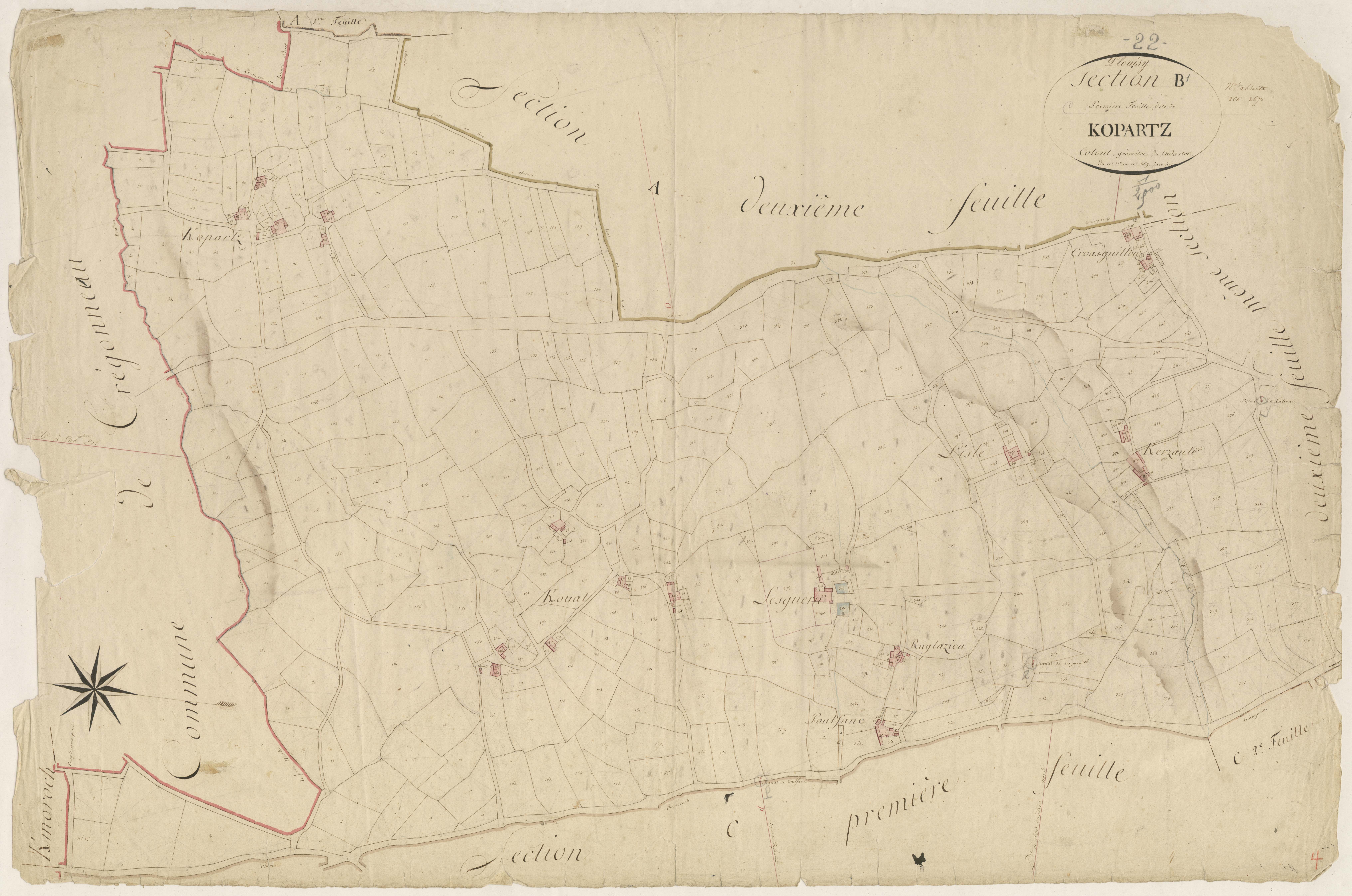 Plouisy - Section B, 1re feuille