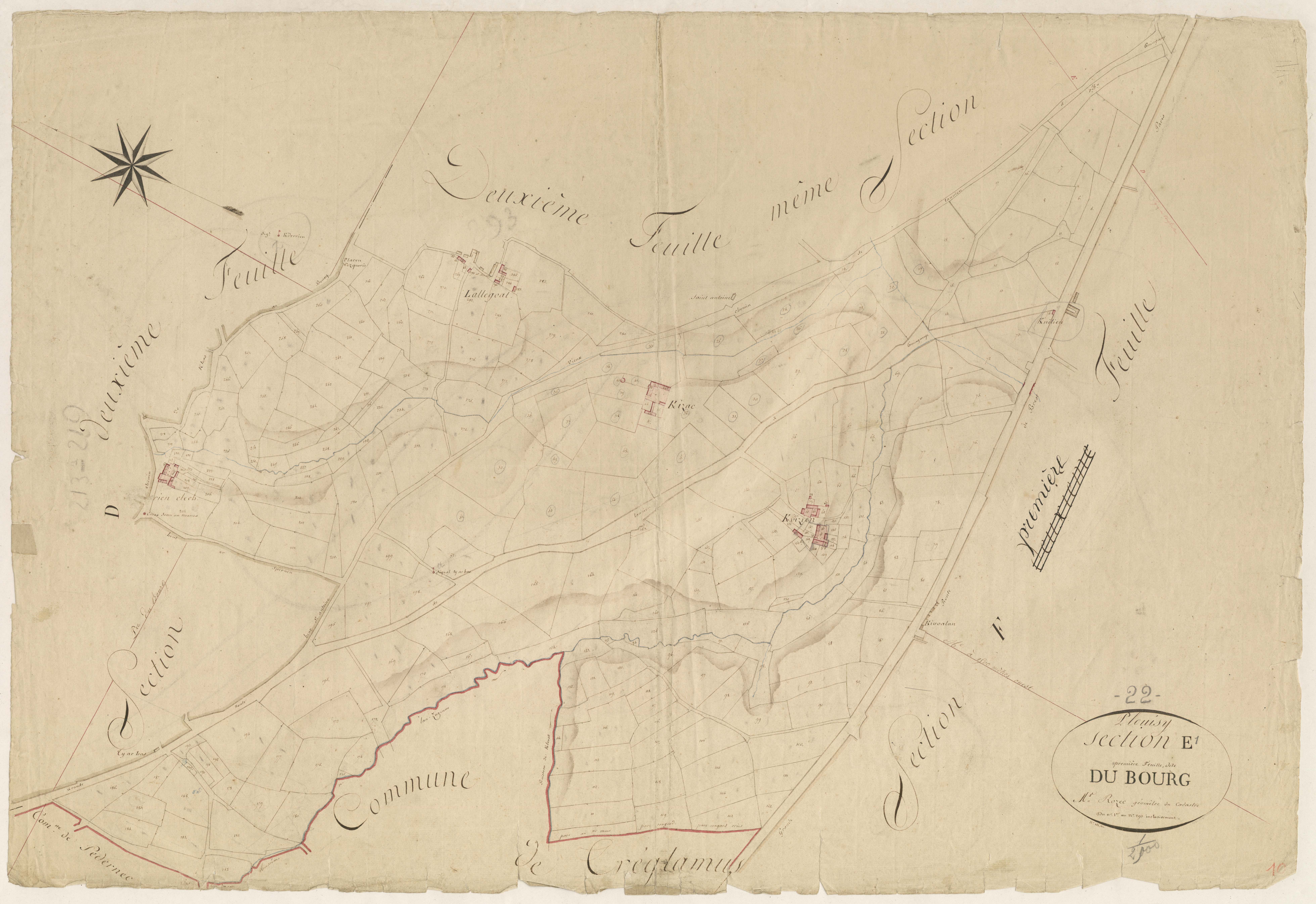 Plouisy - Section E, 1re feuille