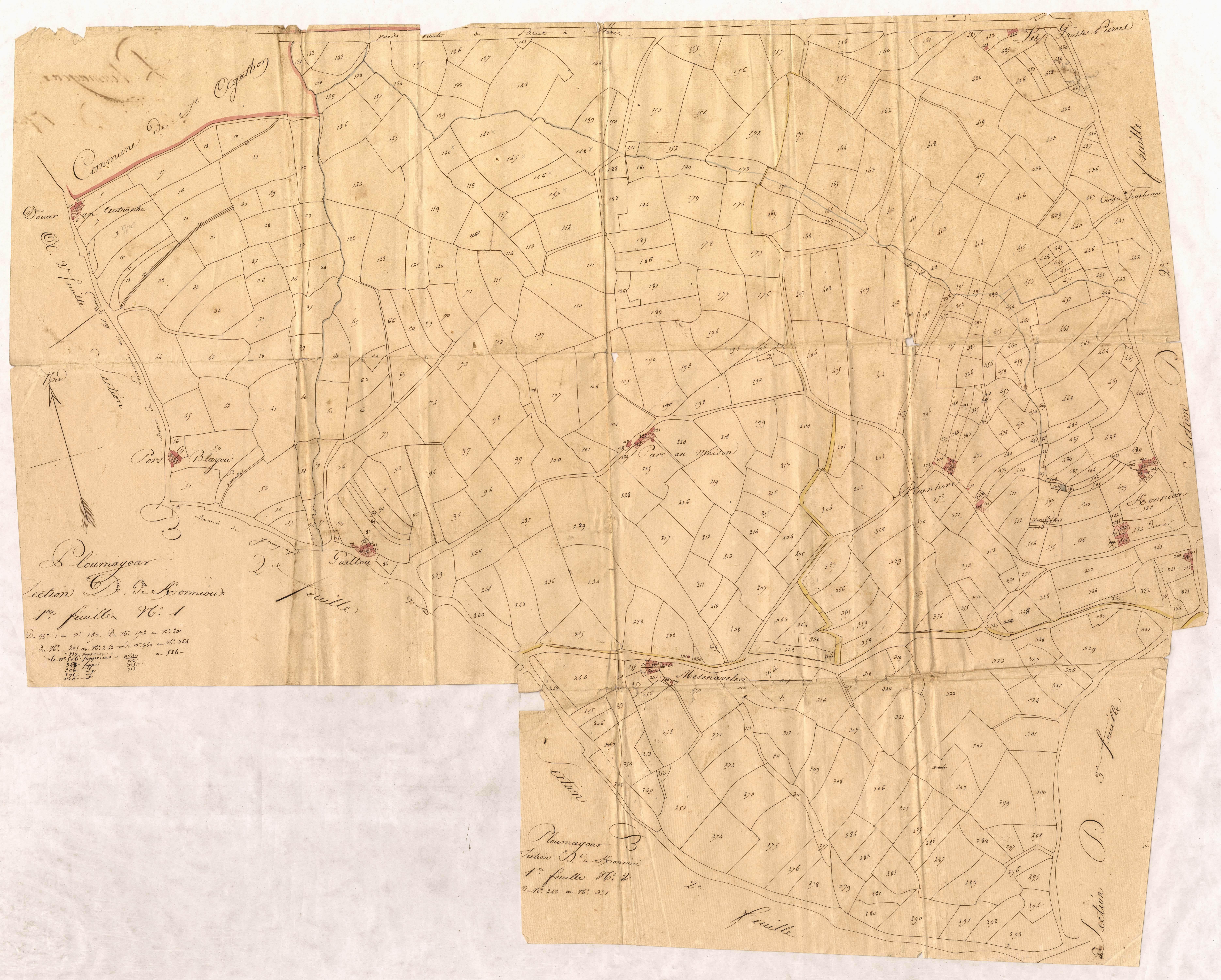 Ploumagoar - Section D, 1re feuille