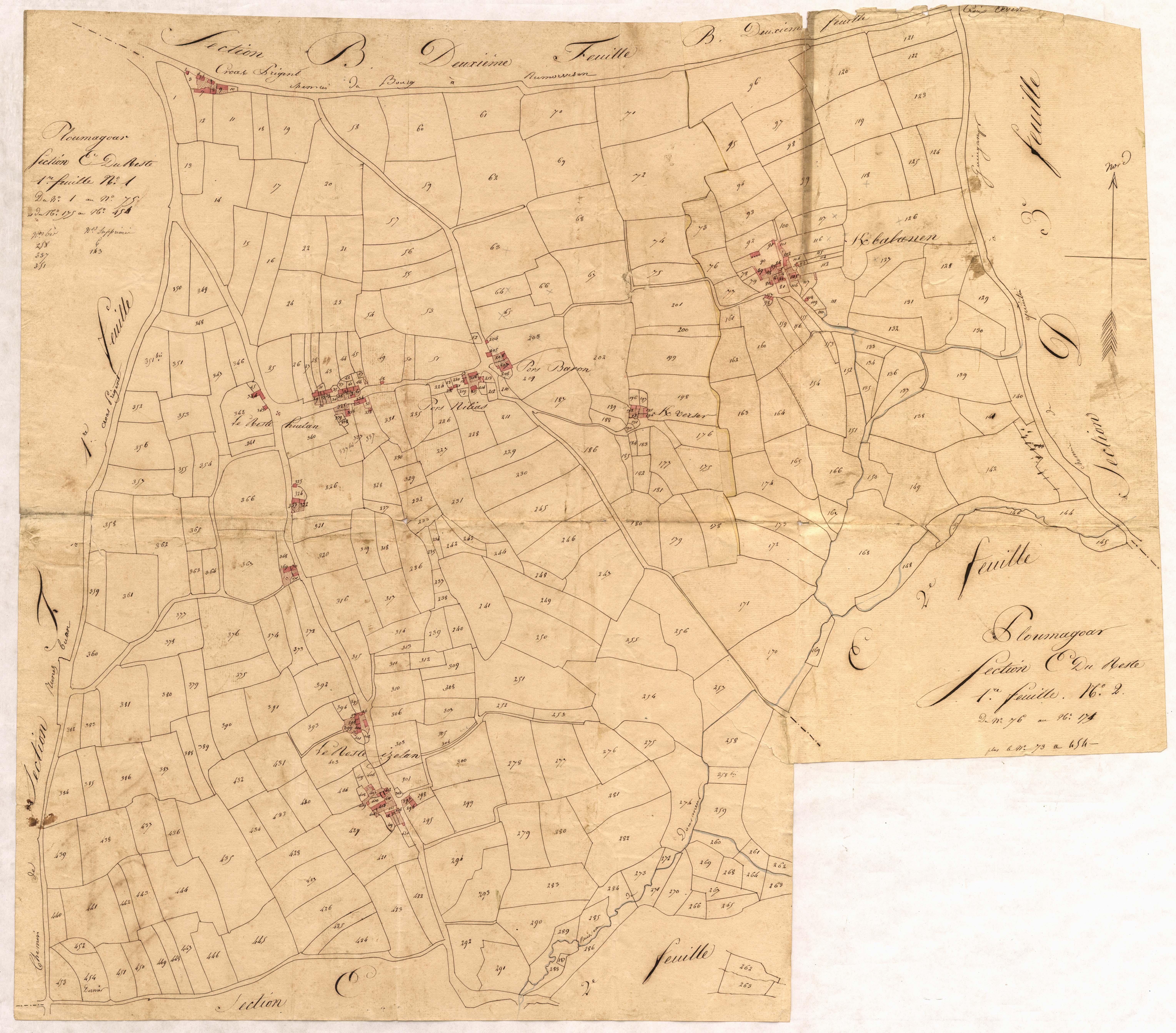 Ploumagoar - Section E, 1re feuille