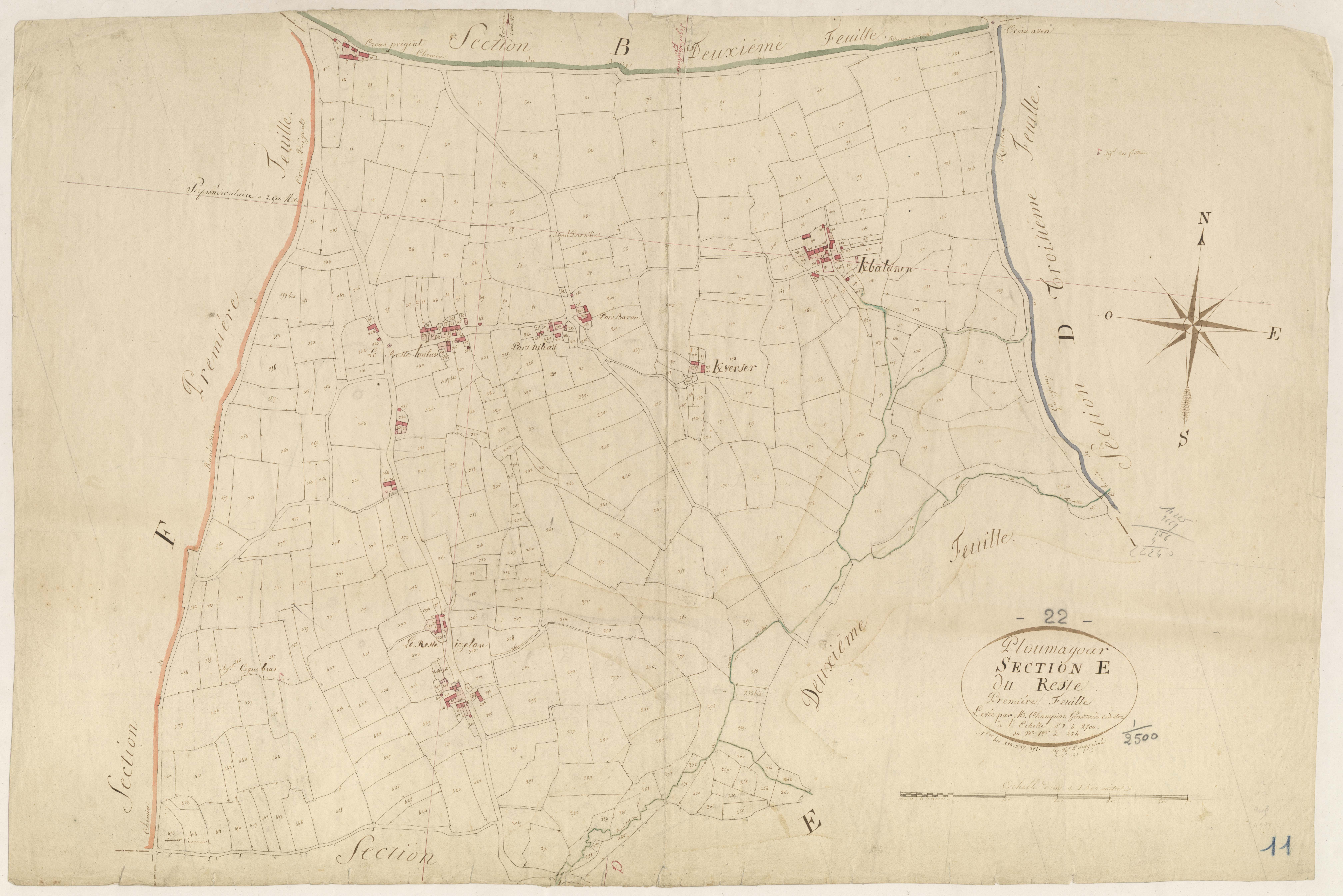 Ploumagoar - Section E, 1re feuille