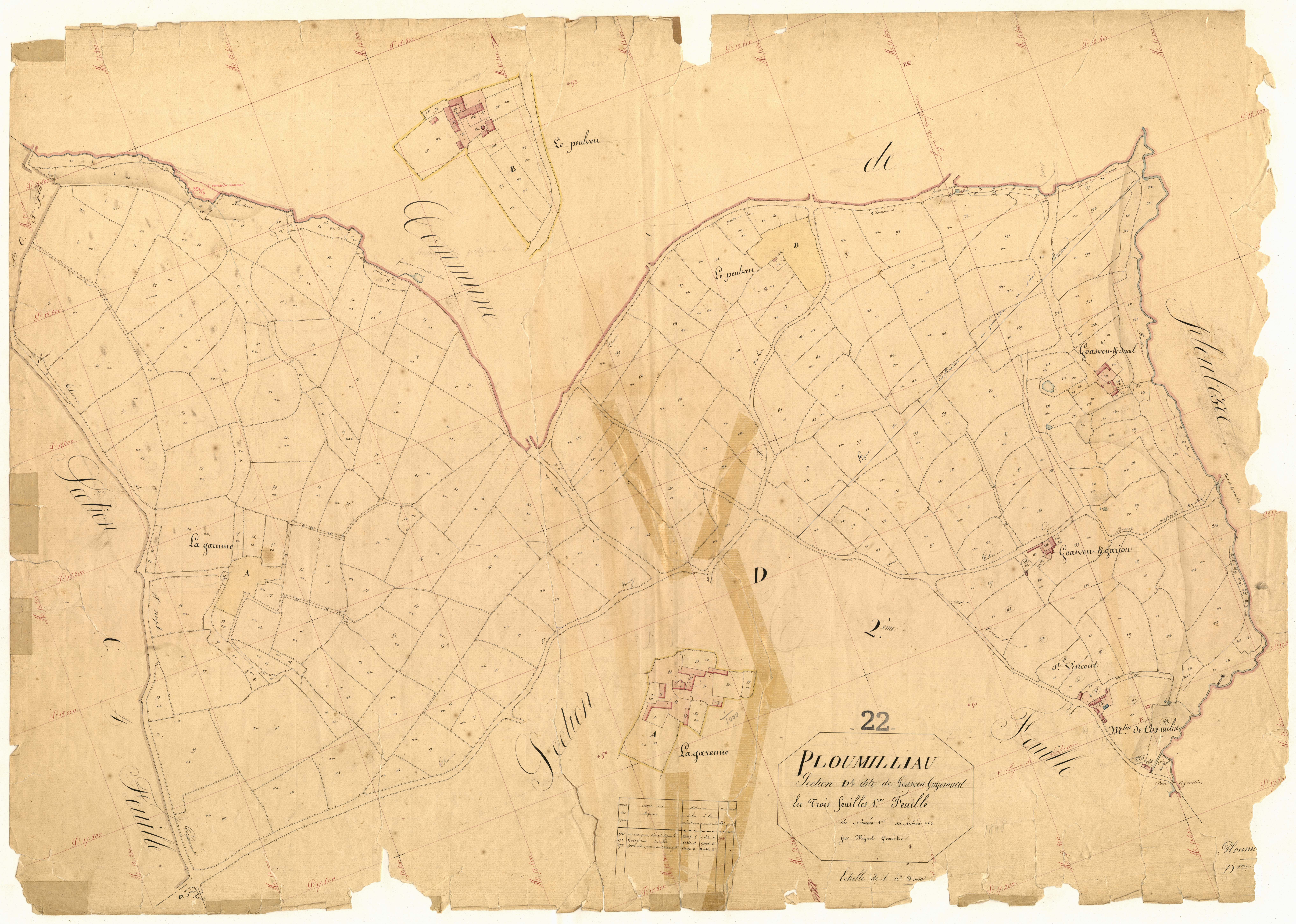 Ploumilliau - Section D, 1re feuille