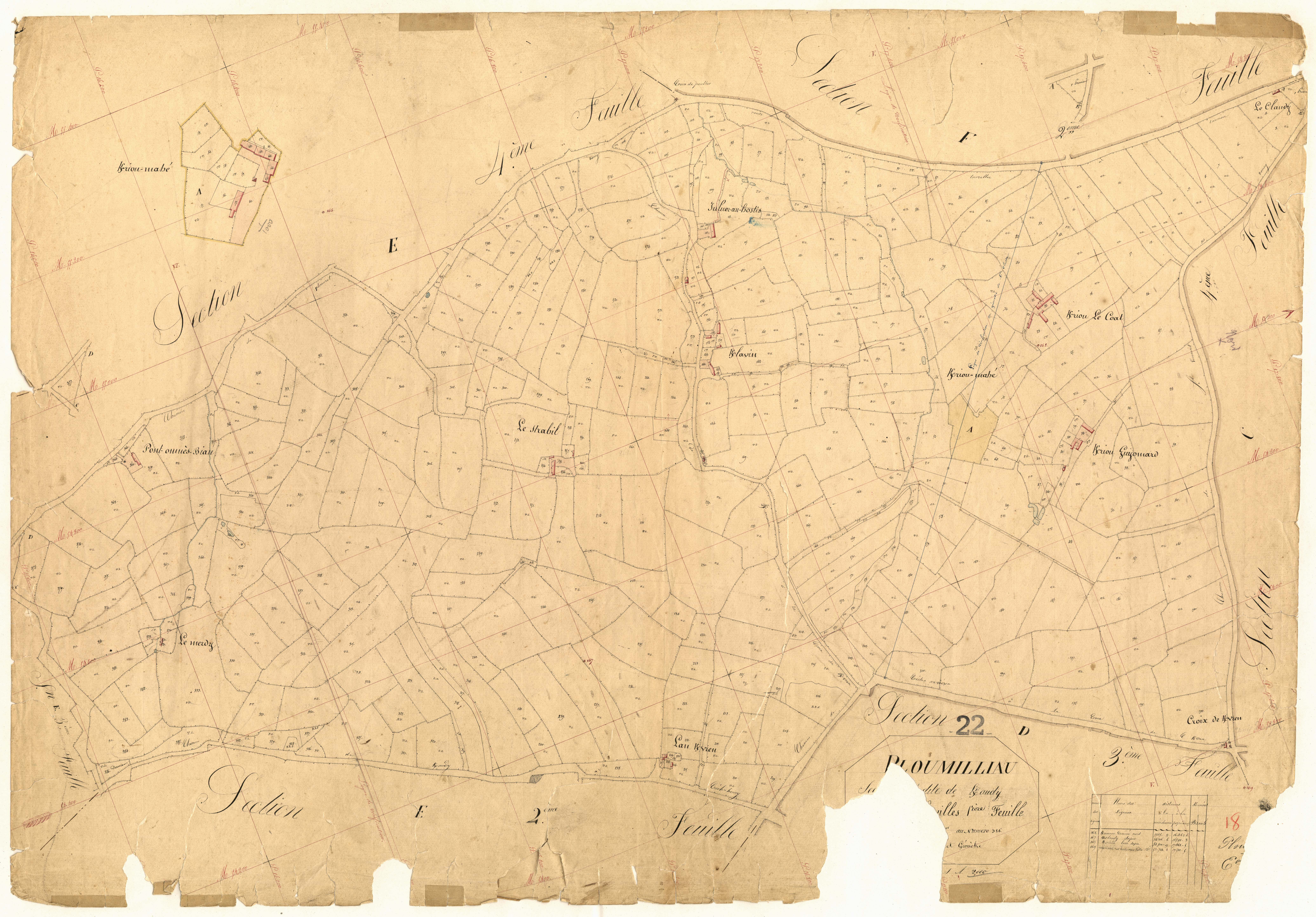 Ploumilliau - Section E, 1re feuille