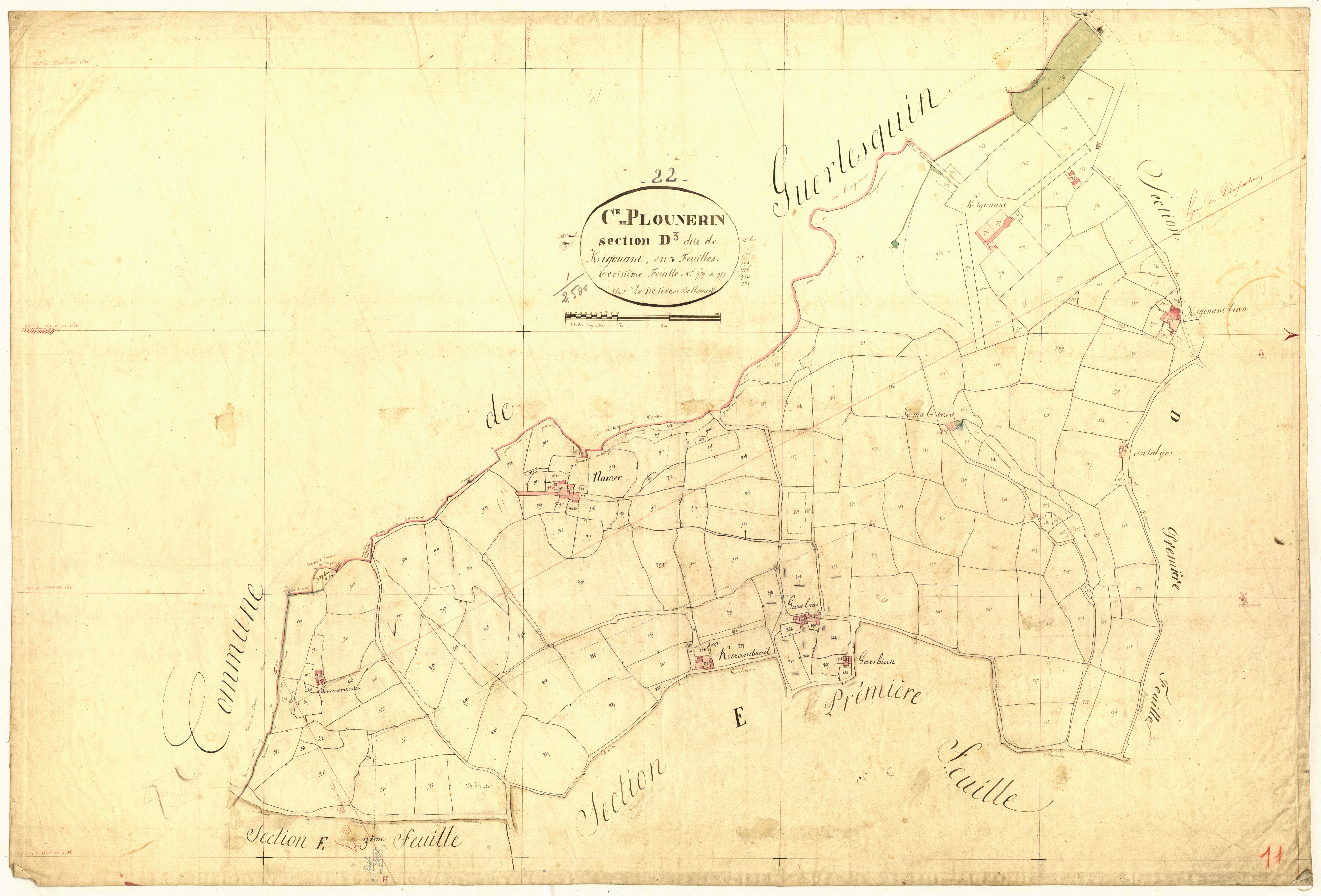 Plounérin - Section D, 3e feuille