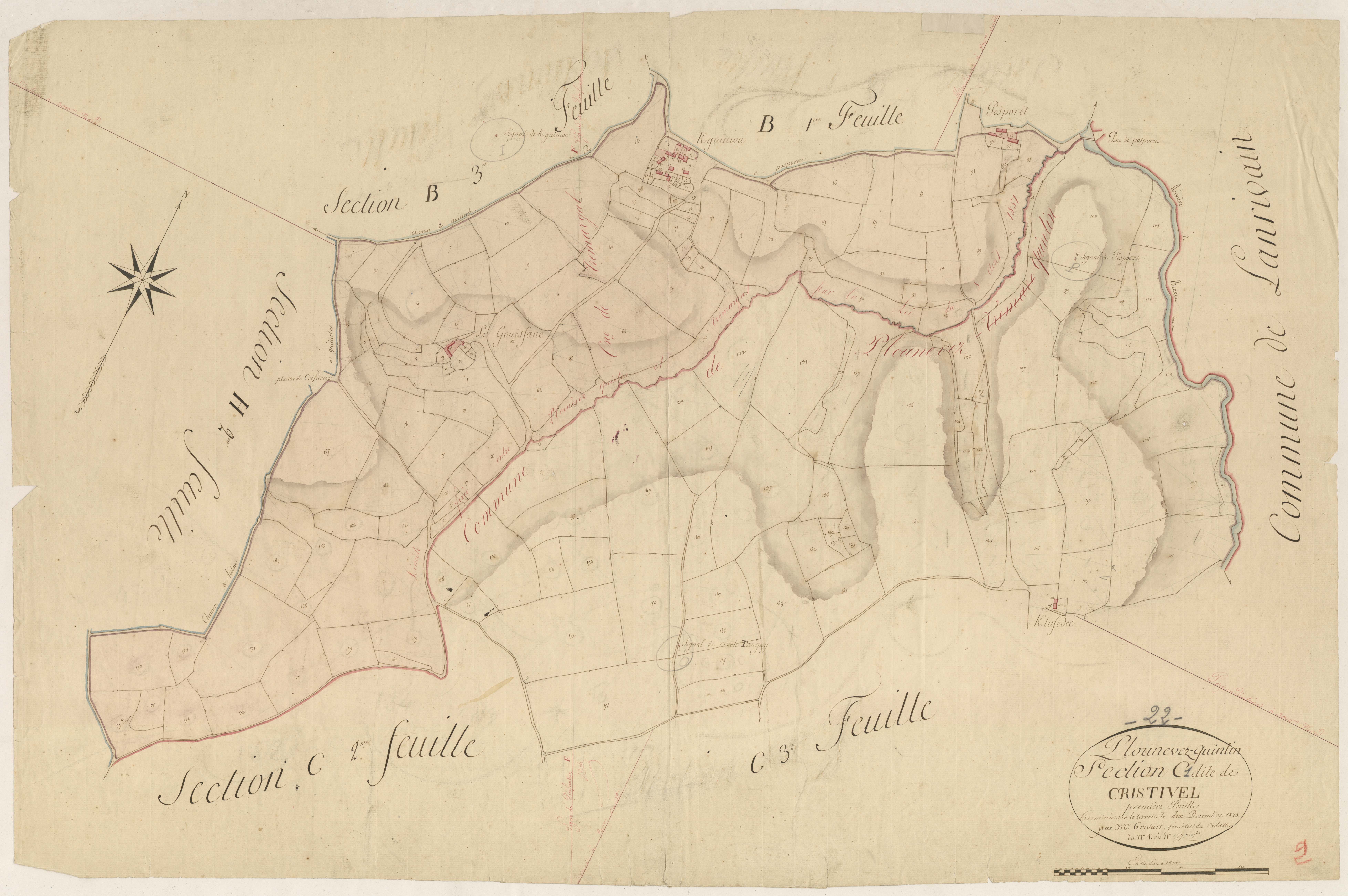 Plounévez-Quintin - Section C, 1re feuille