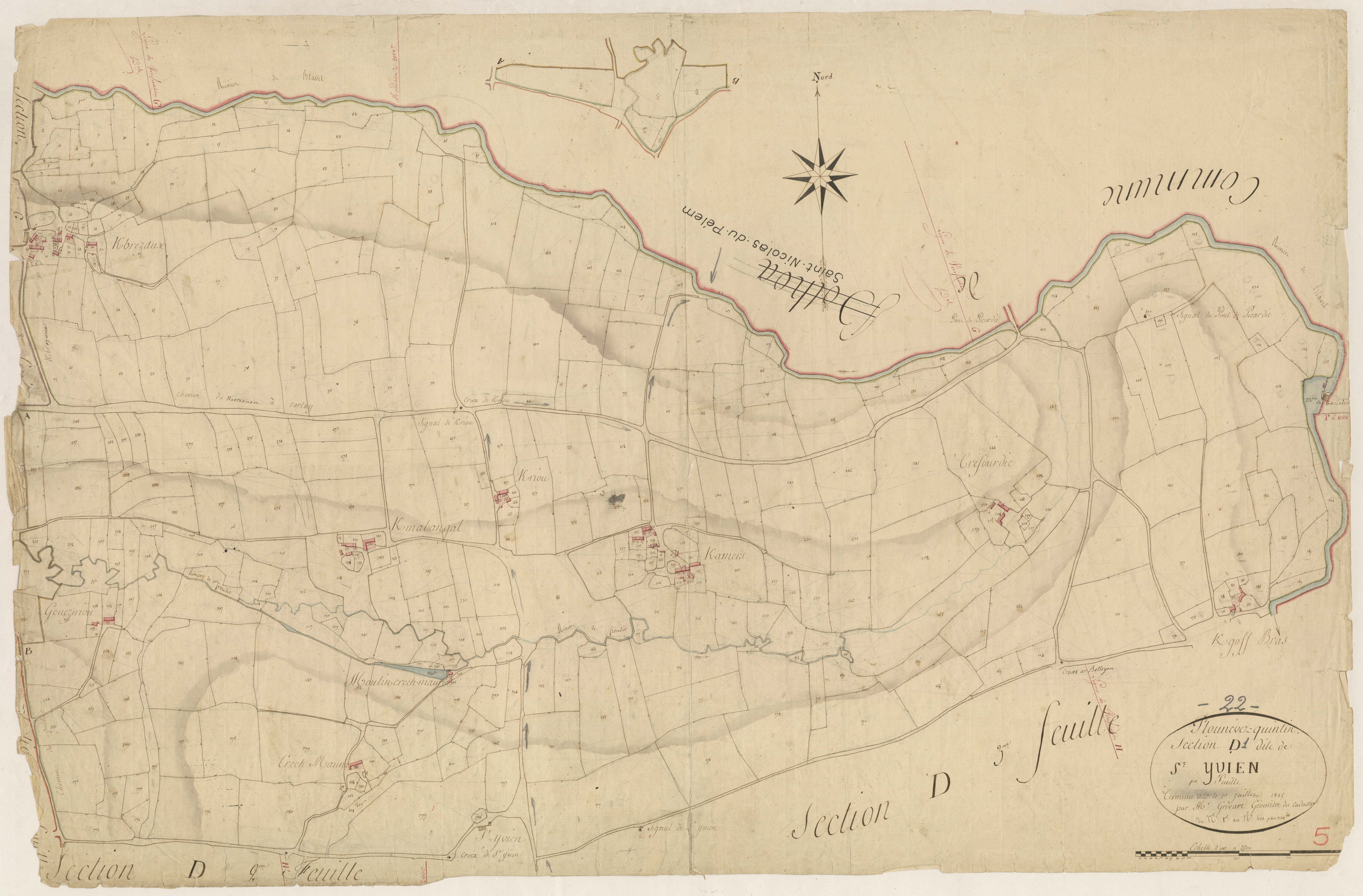 Plounévez-Quintin - Section D, 1re feuille