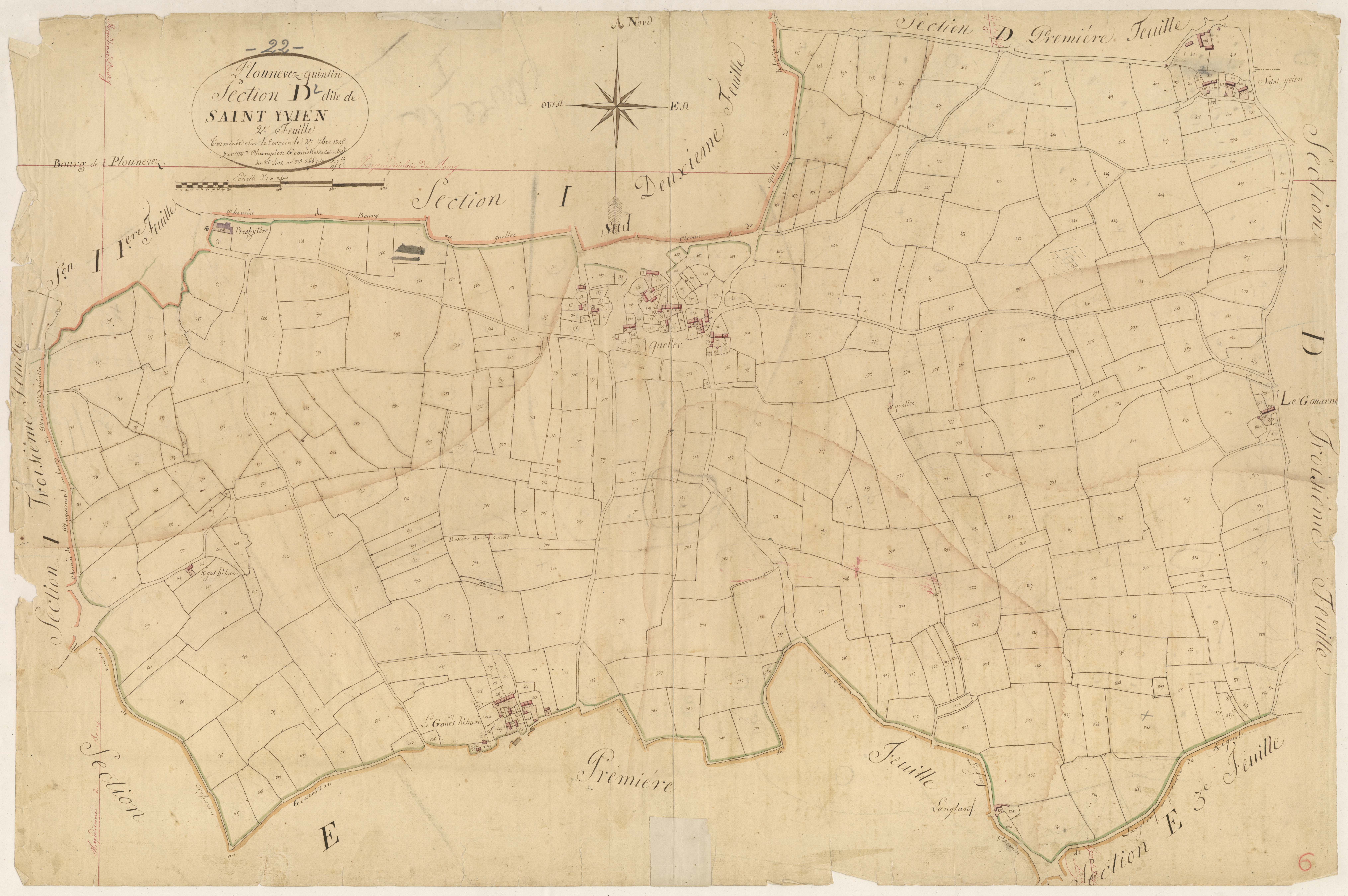 Plounévez-Quintin - Section D, 2e feuille