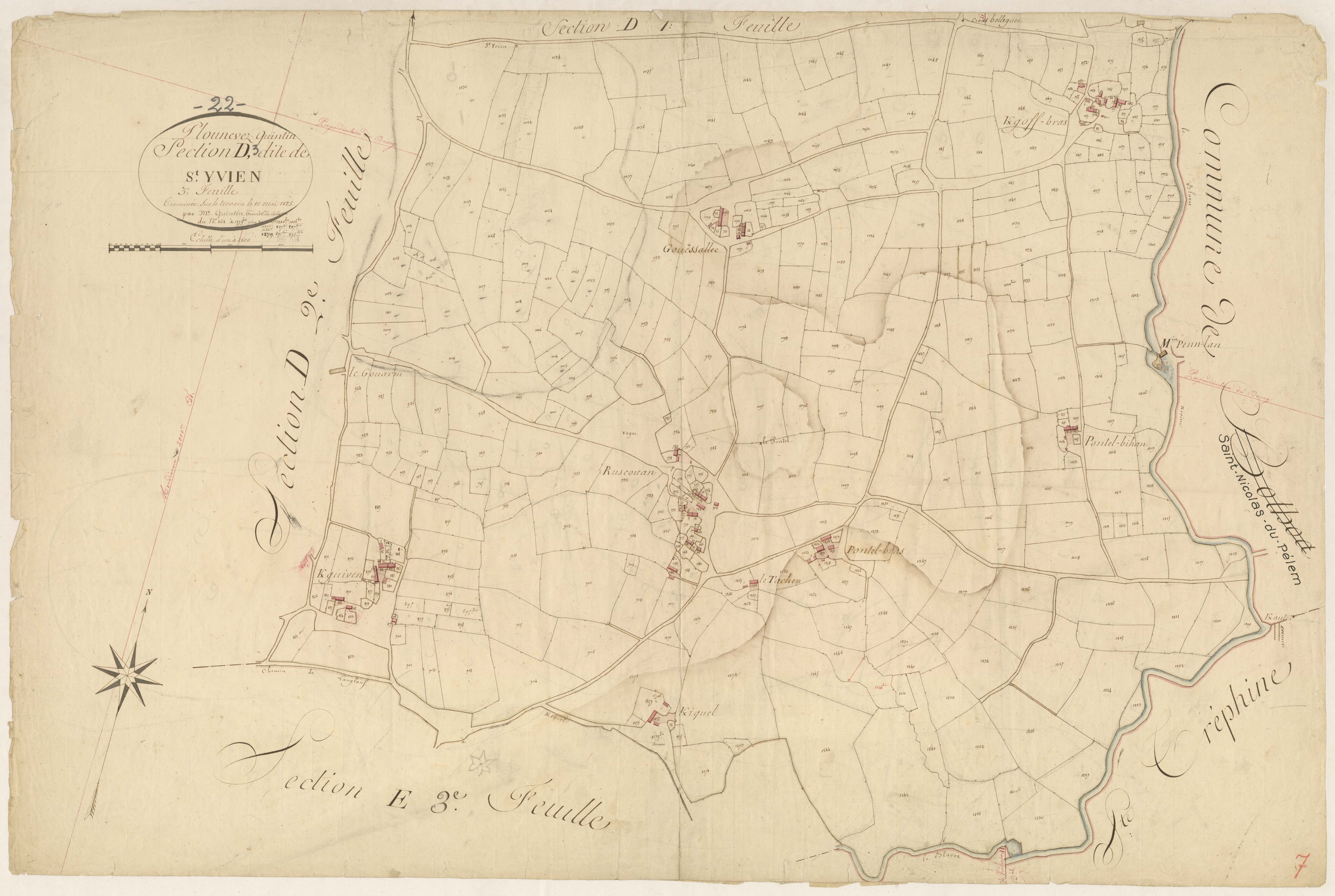 Plounévez-Quintin - Section D, 3e feuille