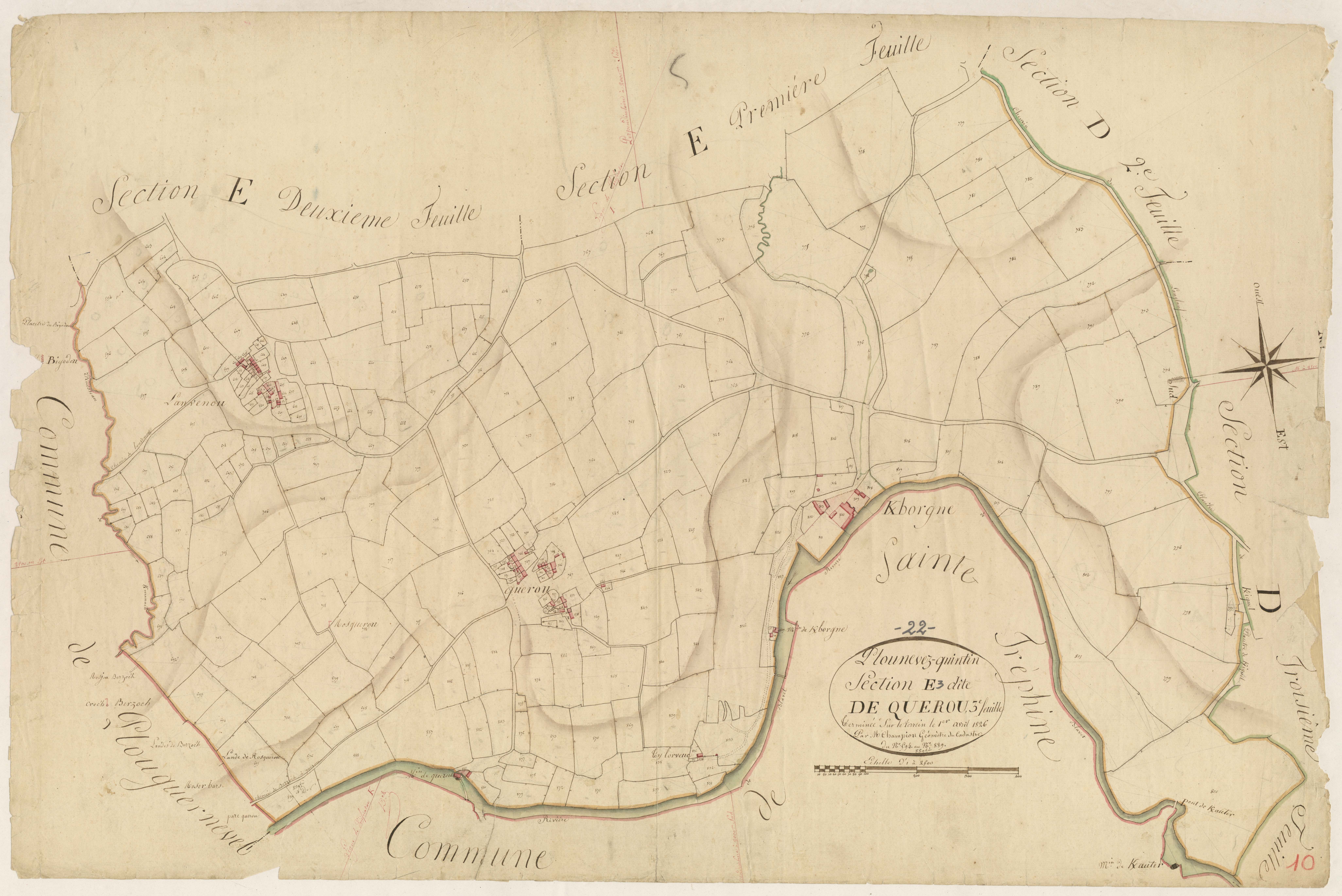 Plounévez-Quintin - Section E, 3e feuille