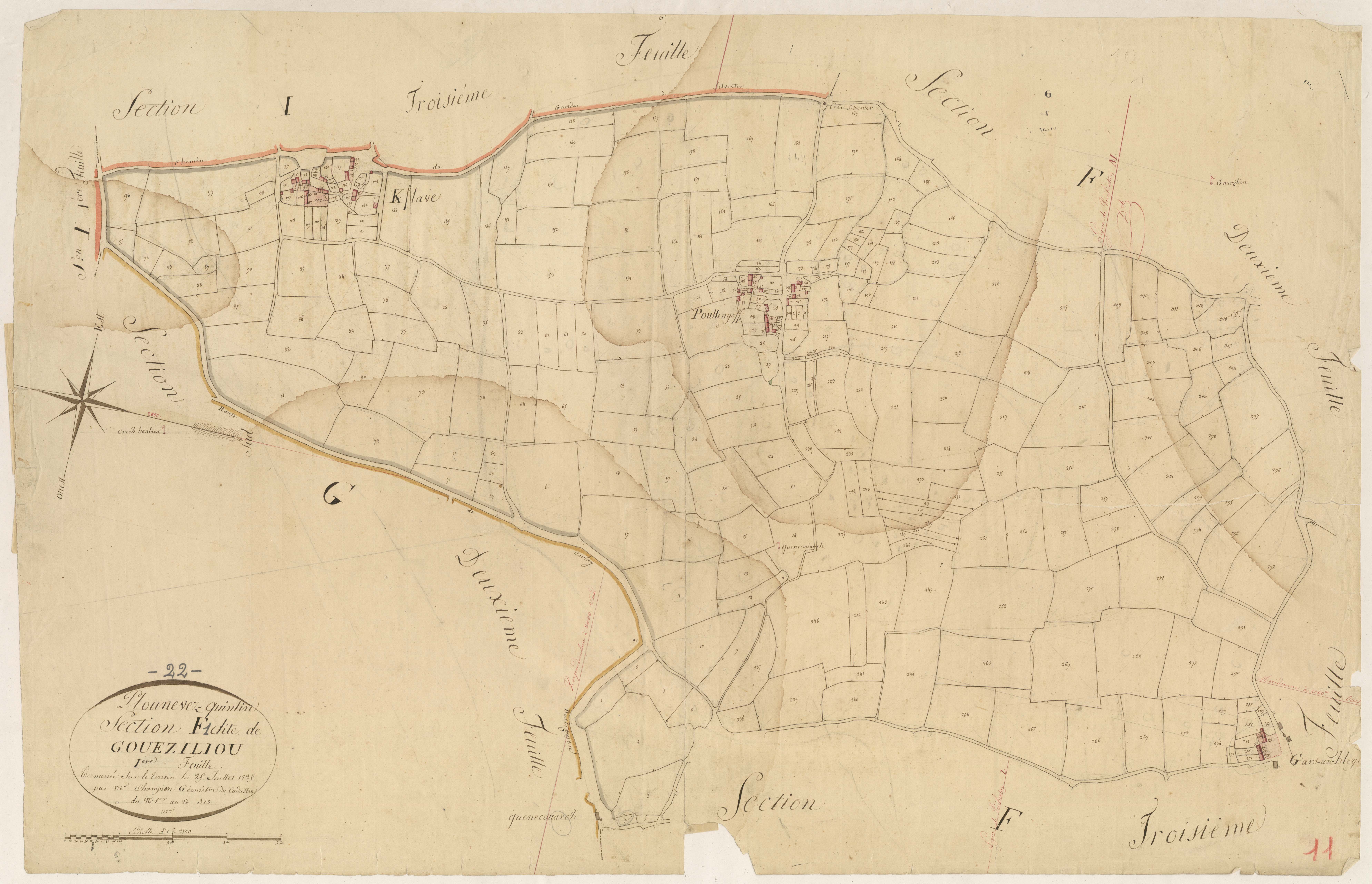 Plounévez-Quintin - Section F, 1re feuille