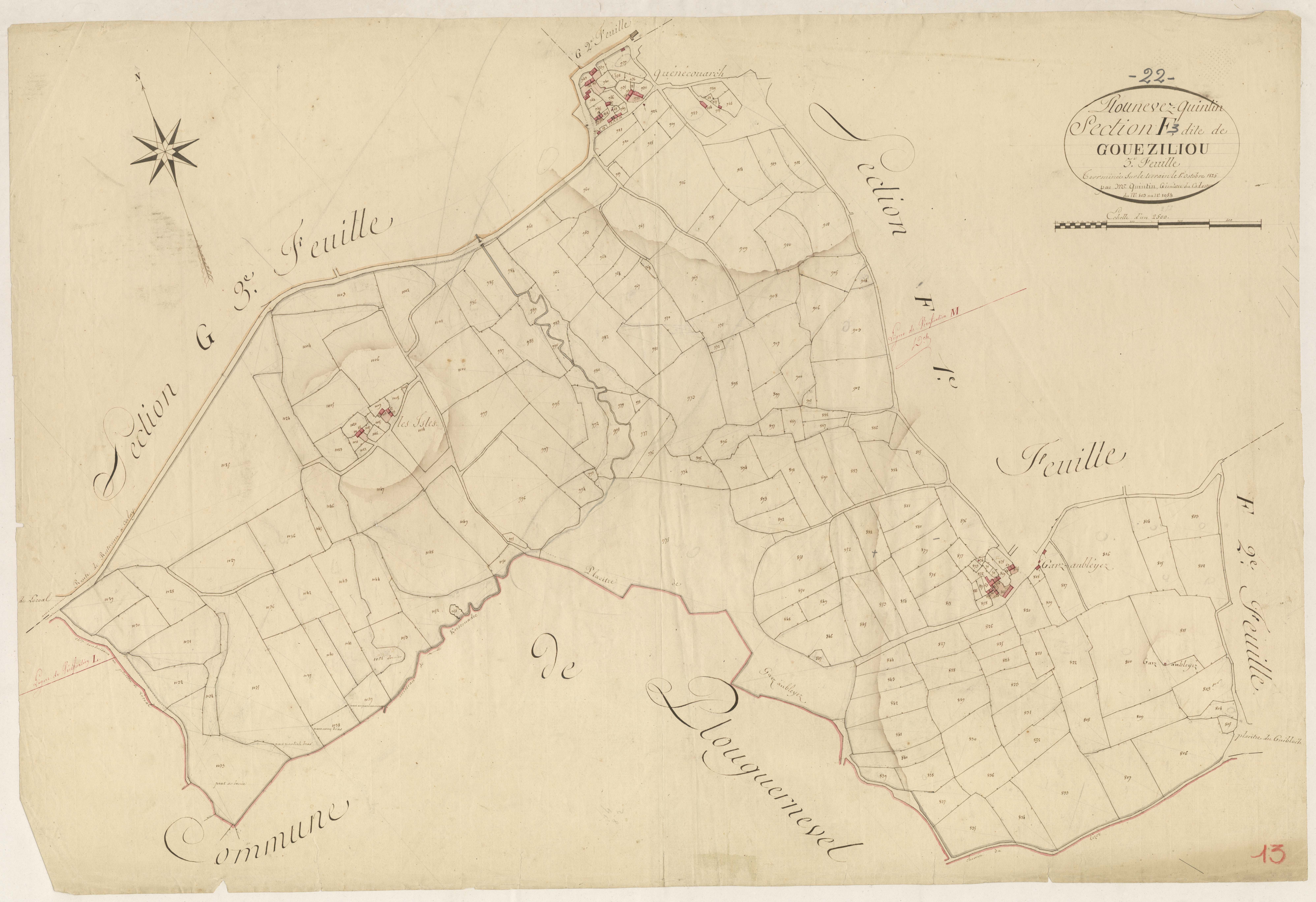 Plounévez-Quintin - Section F, 3e feuille