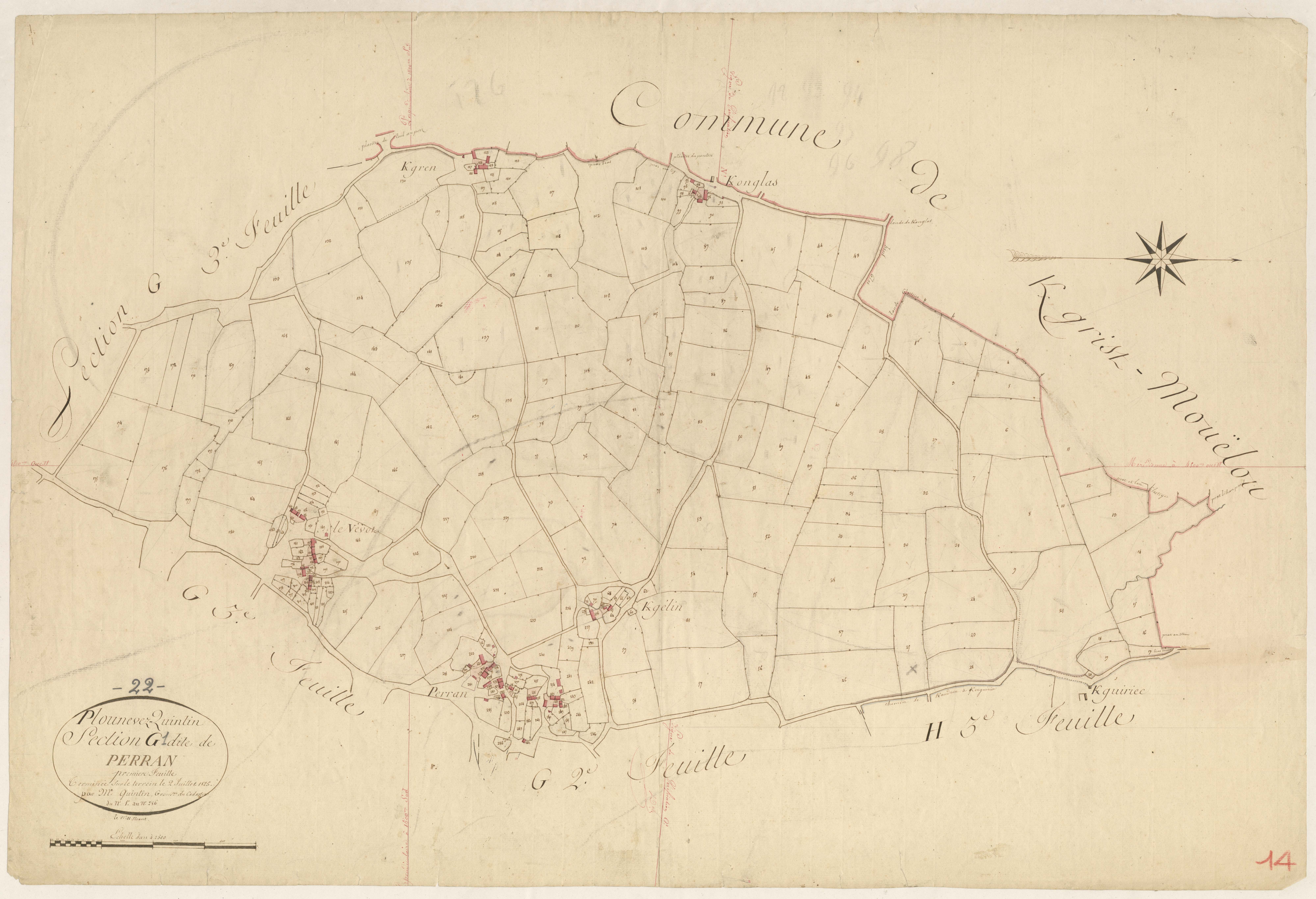 Plounévez-Quintin - Section G, 1re feuille