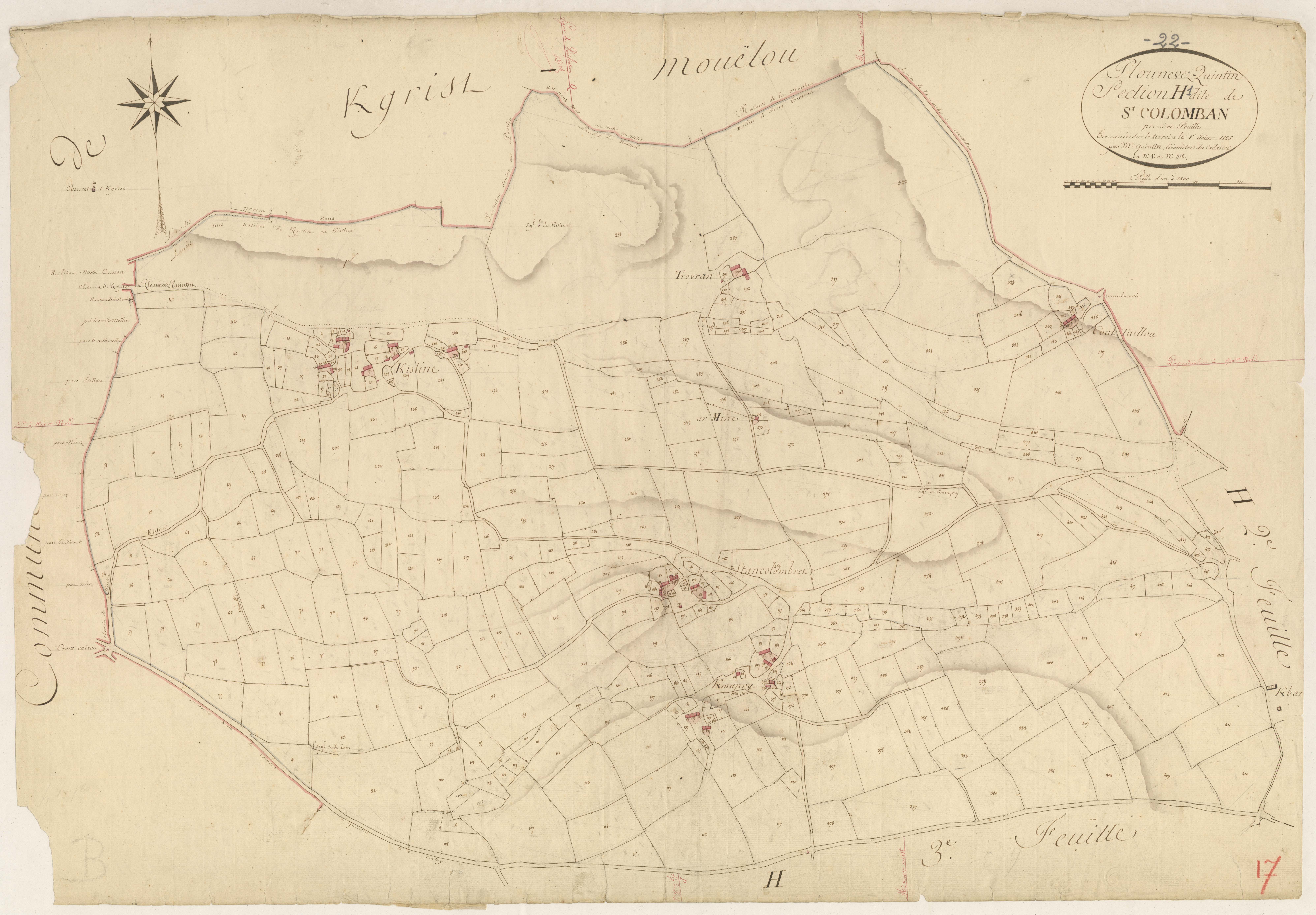 Plounévez-Quintin - Section H, 1re feuille