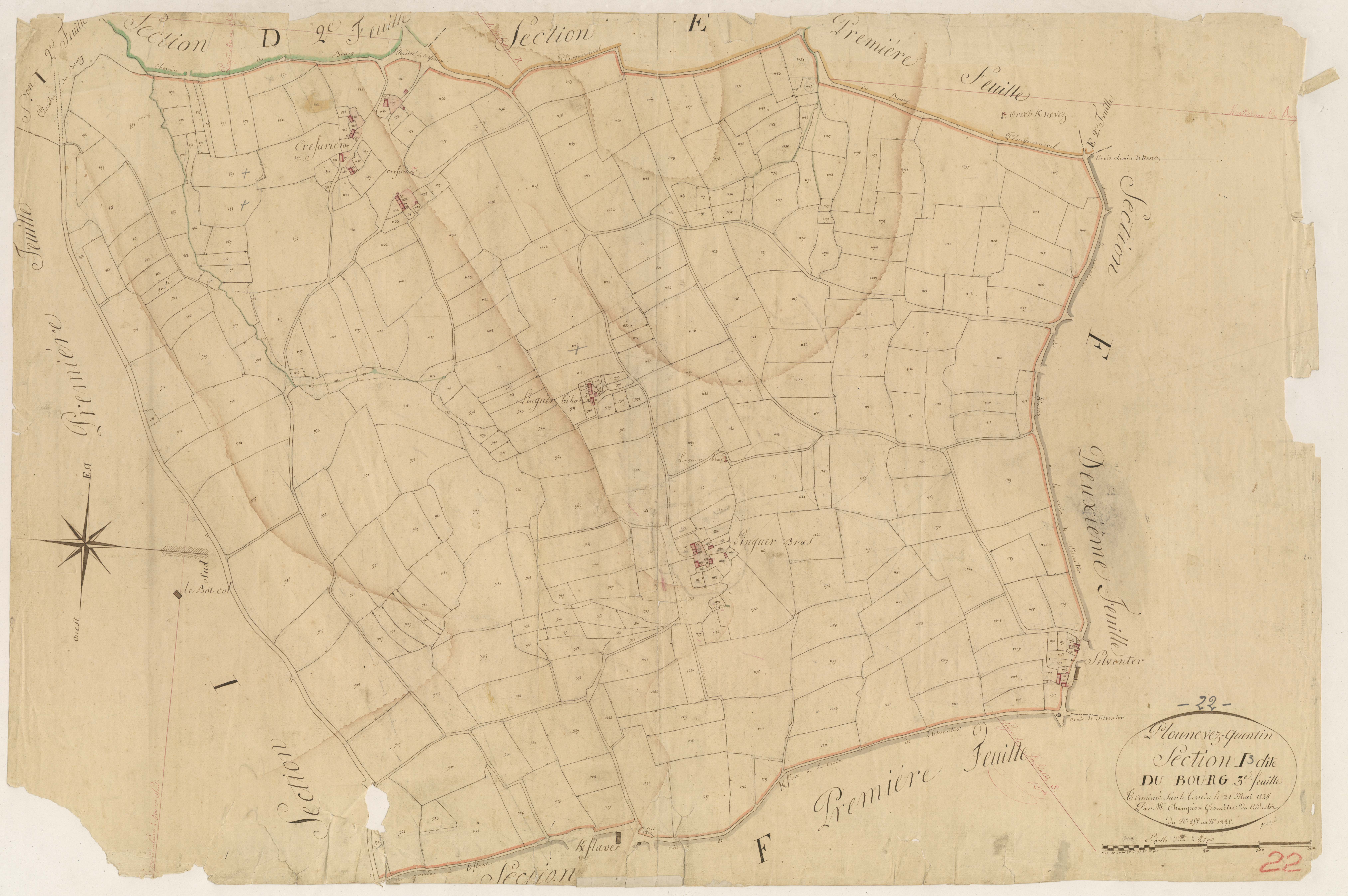 Plounévez-Quintin - Section I, 3e feuille