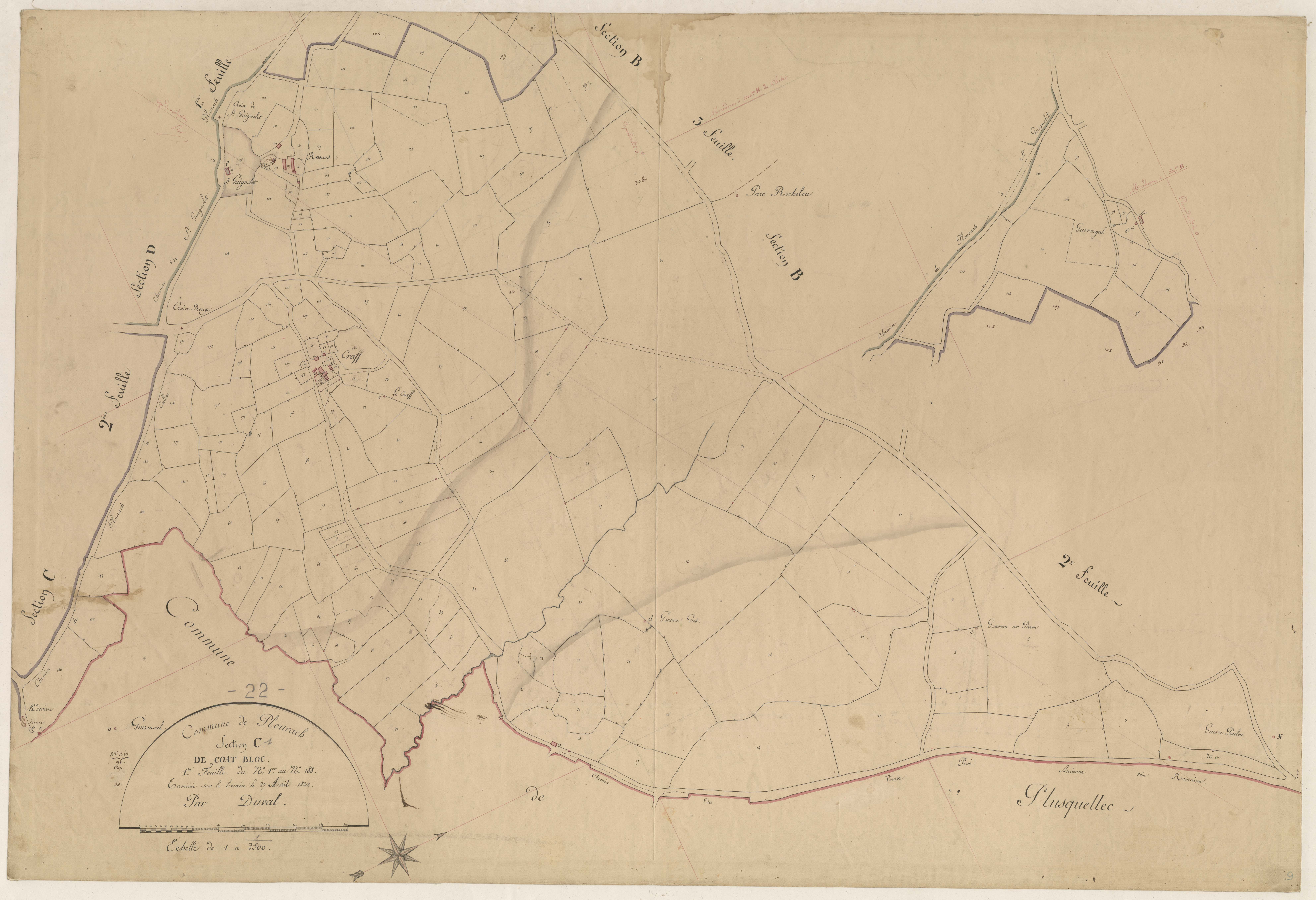 Plourac'h - Section C, 1re feuille