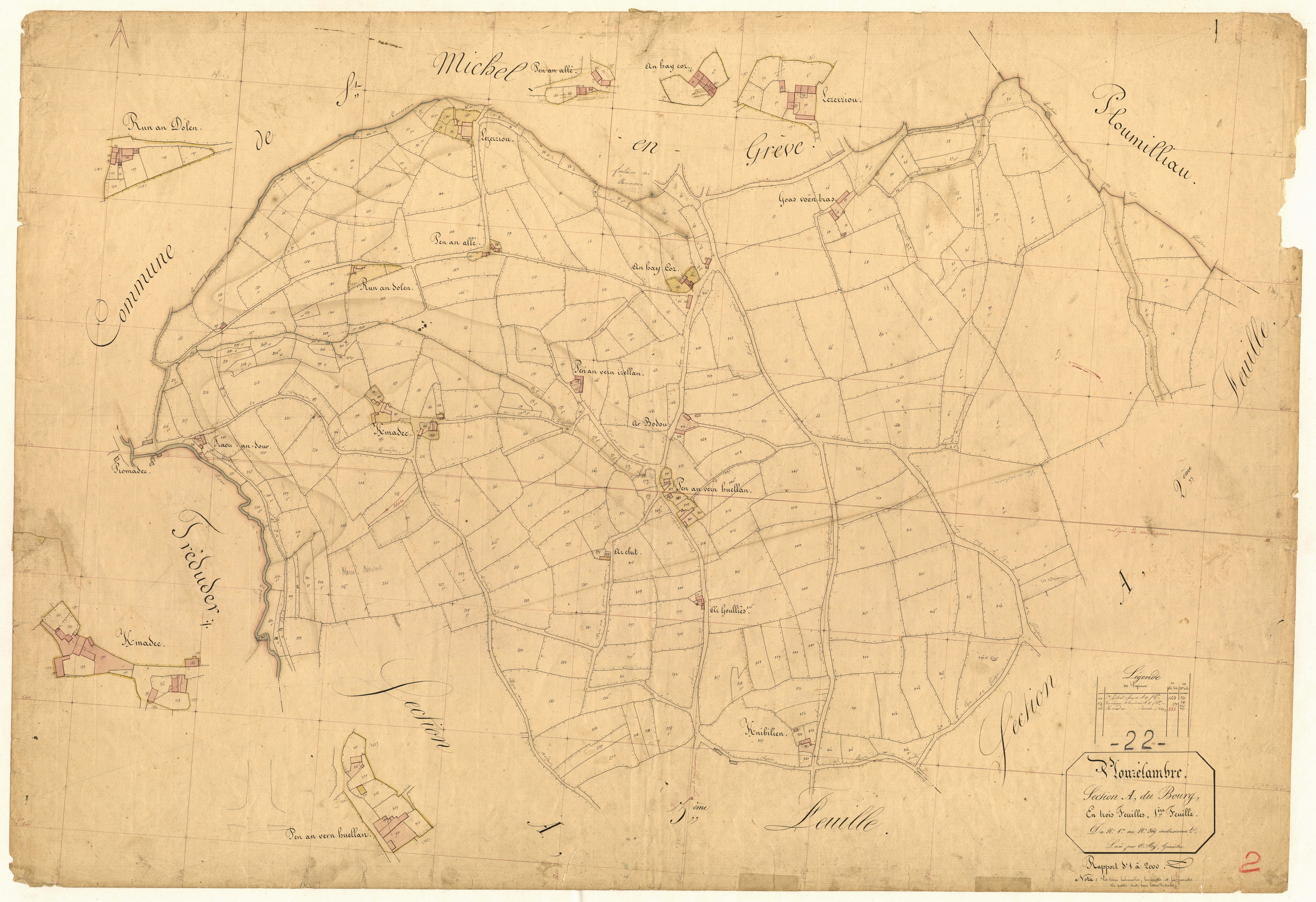 Plouzélambre - Section A, 1re feuille