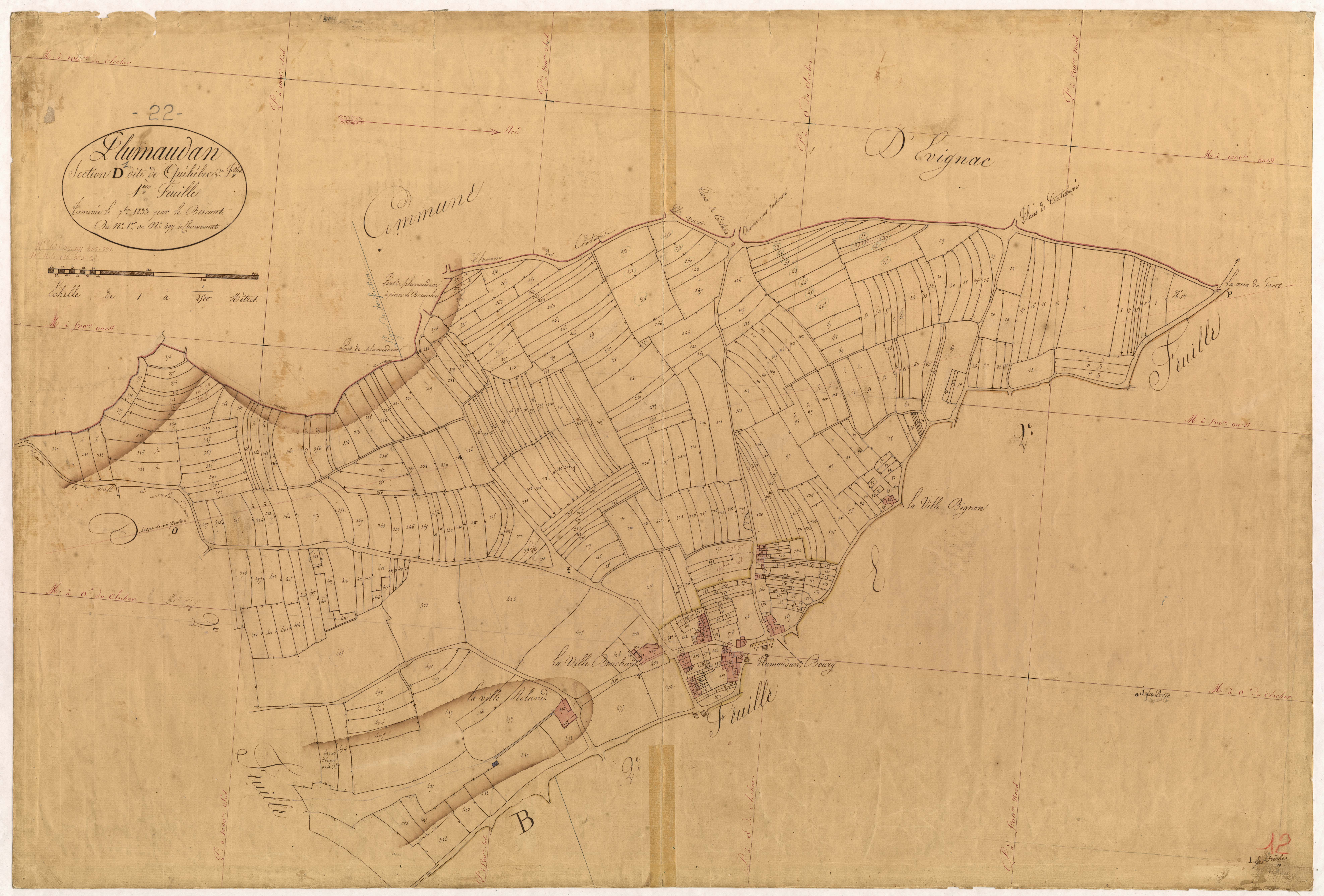 Plumaudan - Section D, 1re feuille