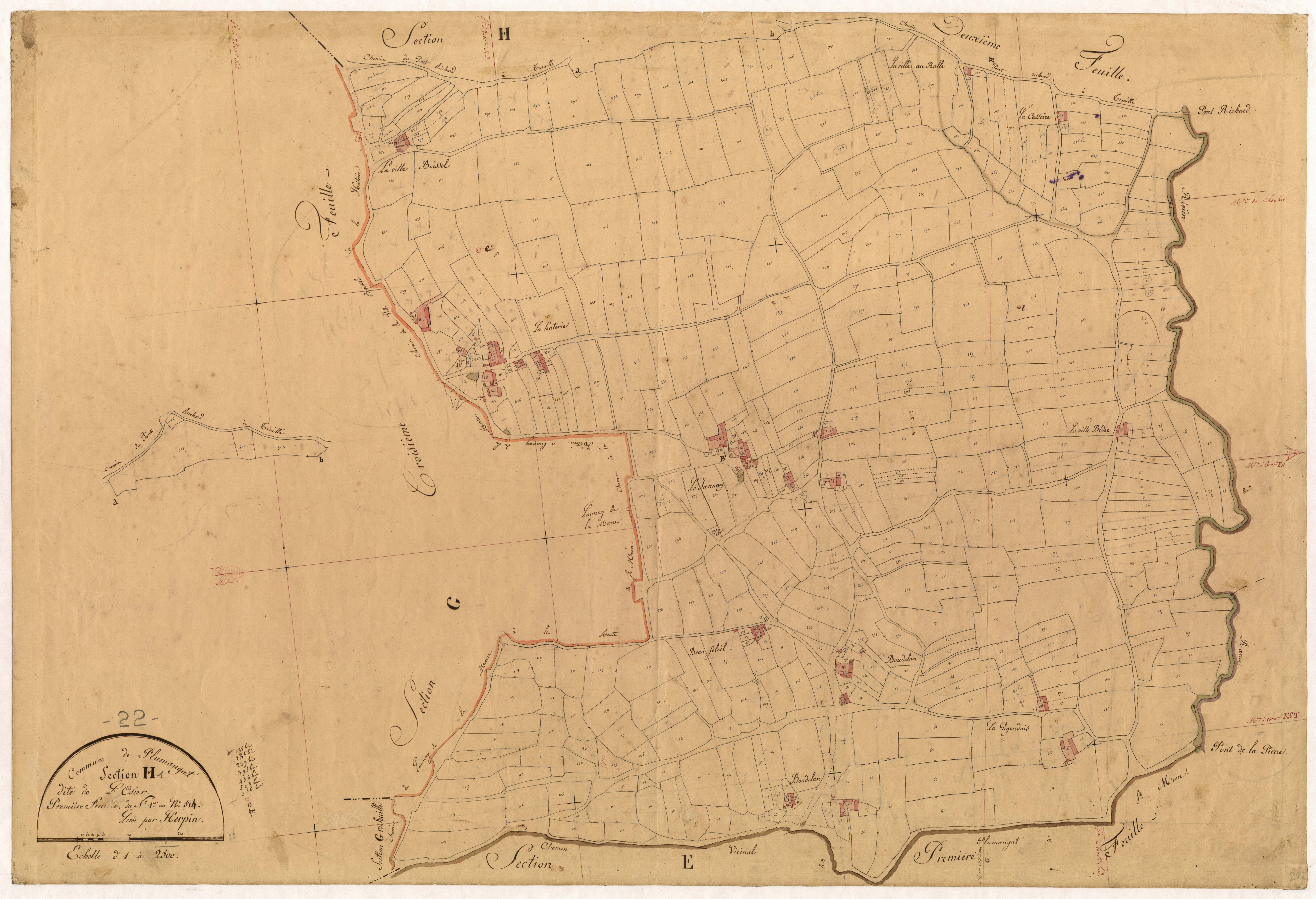 Plumaugat - Section H, 1re feuille