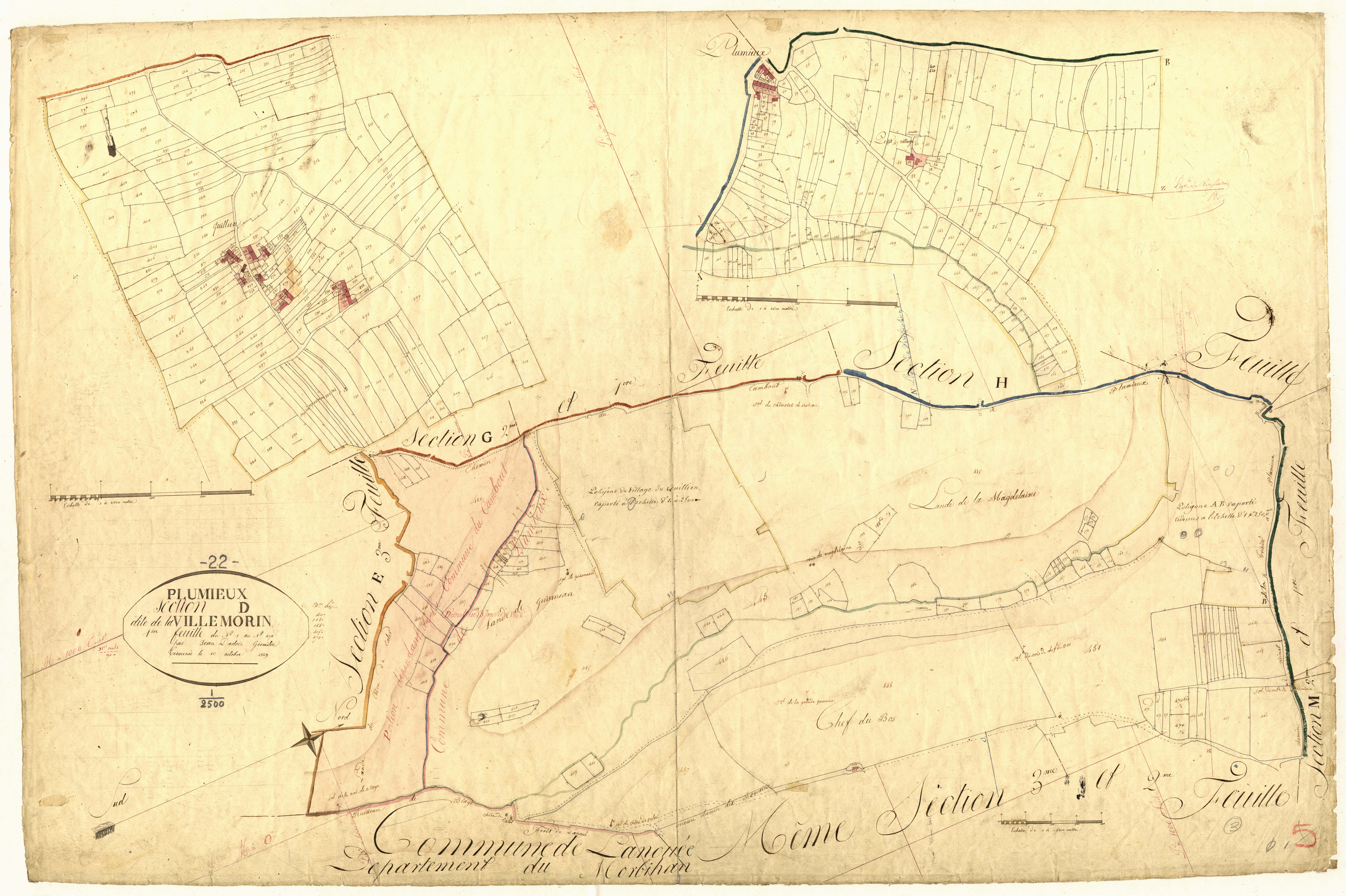 Plumieux - Section D, 1re feuille