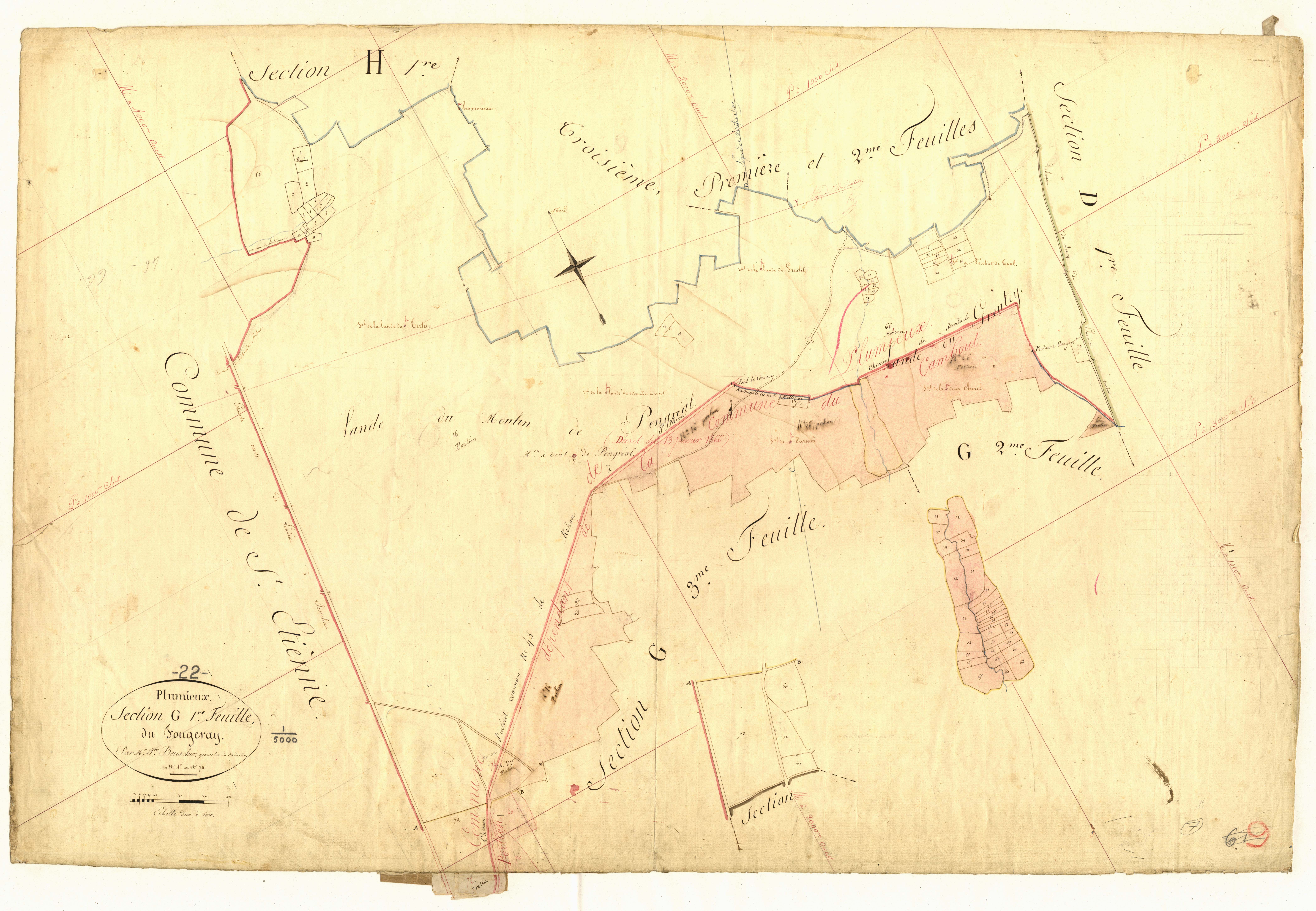 Plumieux - Section G, 1re feuille