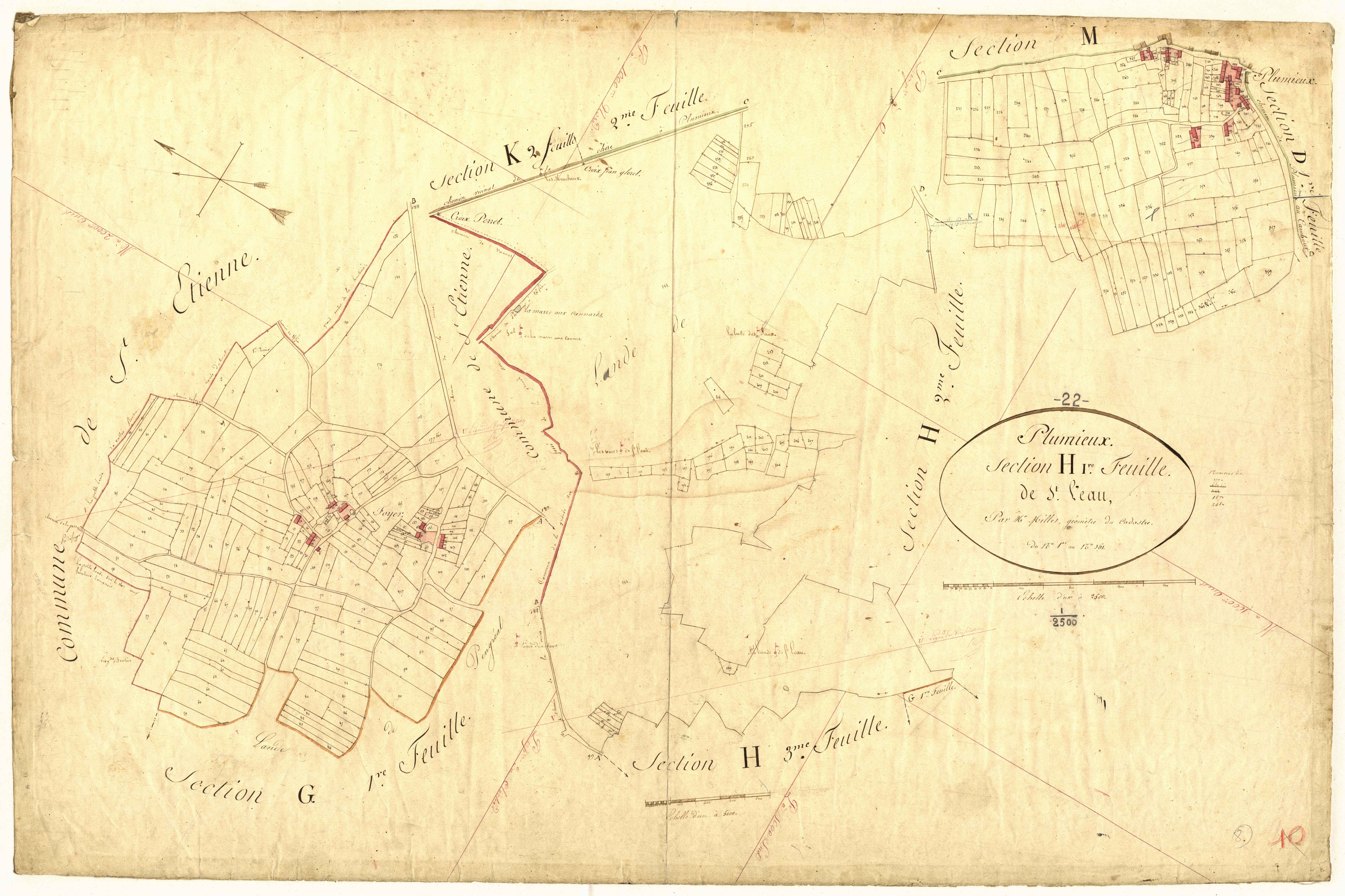 Plumieux - Section H, 1re feuille