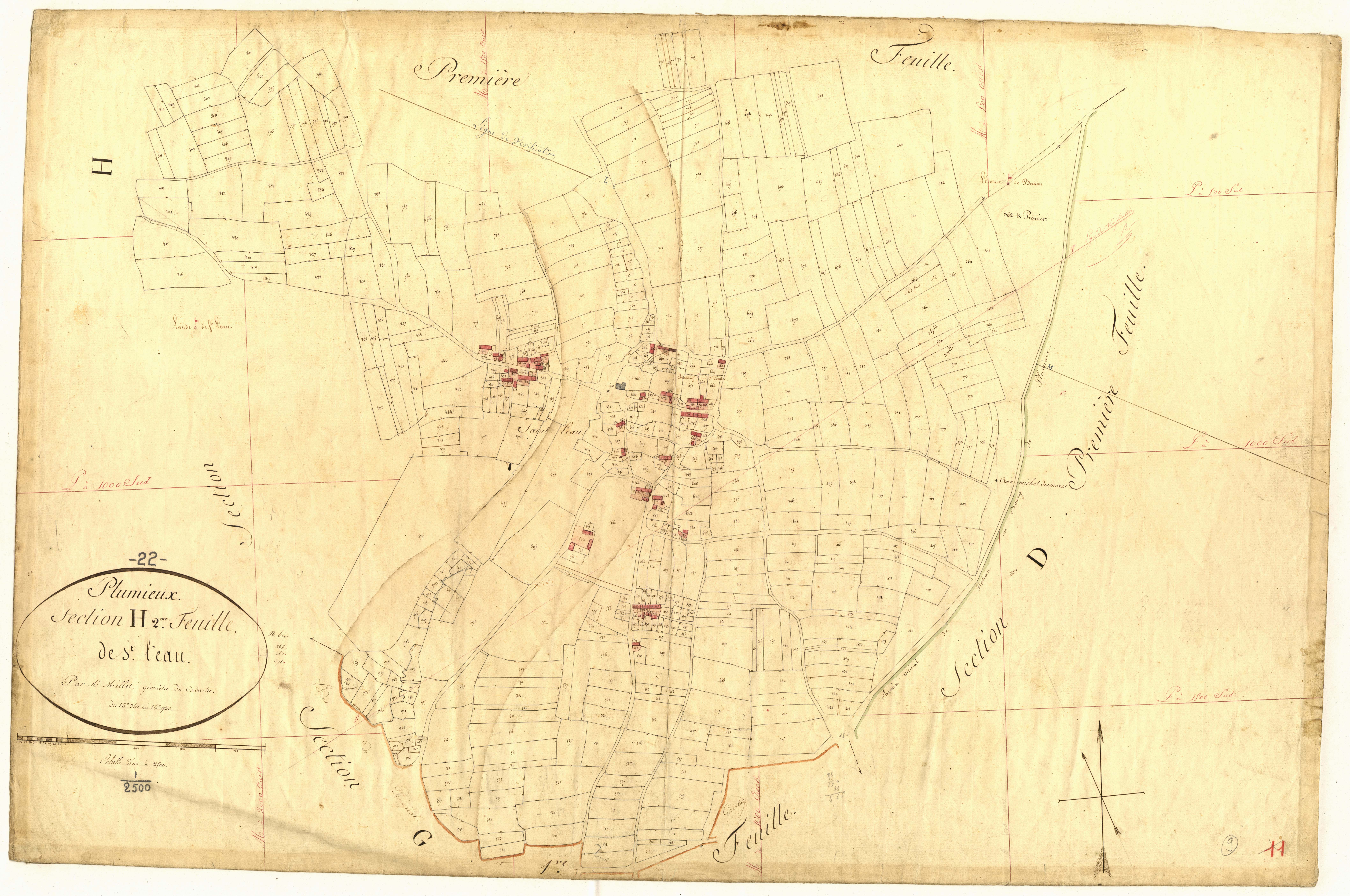 Plumieux - Section H, 2e feuille
